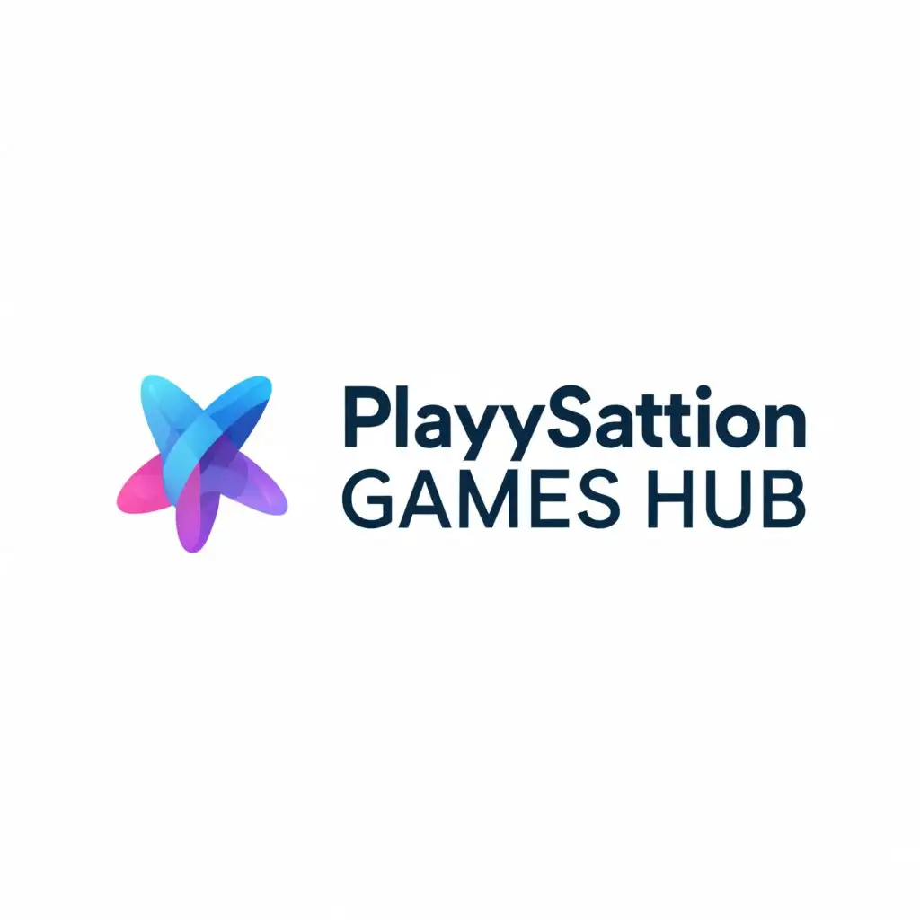 a logo design, with the text 'PlayStation games hub', main symbol: a logo for play station's games hub store that contains PlayStation logo and with console icon, Moderate, be used in Technology industry, no background