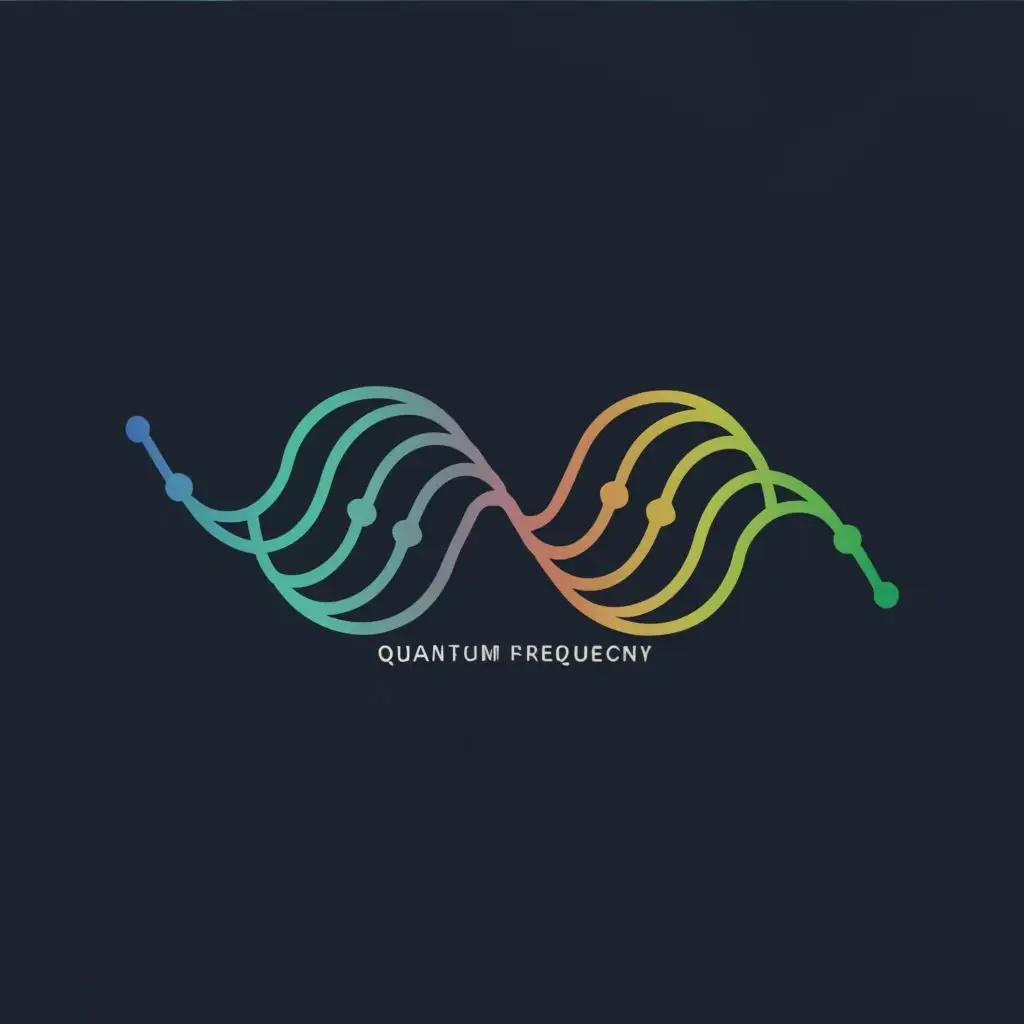logo, wave, with the text "Quantum Frequency", typography, be used in Technology industry