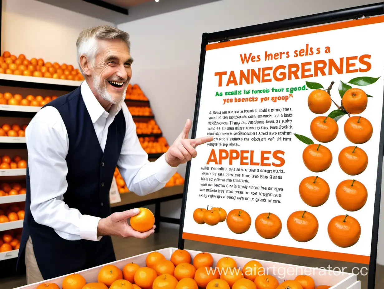 Cheerful-Fruit-Vendor-Promoting-Apples-and-Tangerines-with-Informative-Captions