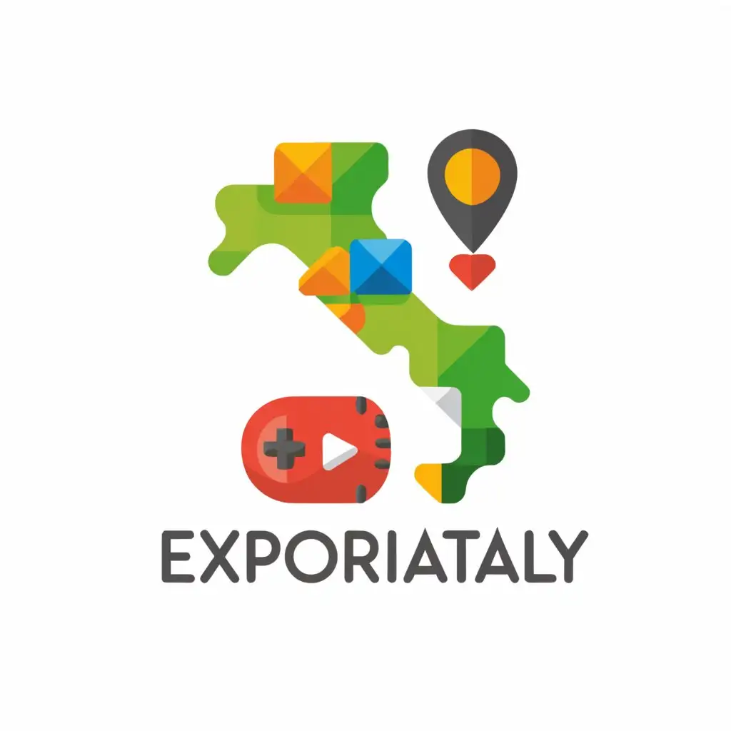 a logo design,with the text "EXPloritaly", main symbol:The platform in question, called "EXPloritaly", unites and makes its objective evident already from the naming. In fact, EXP are generally the experience points that you earn during your video game sessions, and therefore have an intrinsic experiential role. At the same time, the play on words is expressed in two English words that are aggregated and truncated: “Explor(e)” and “Italy”, thus highlighting the desire to explore Italy through the game. Concretely, the online portal would be aimed primarily at an international target where users can register. With the mission of combating overtourism of the most well-known destinations through the use of gamification, which would aim to earn more points for people who move away from the classic destinations.,Moderate,be used in Travel industry,clear background