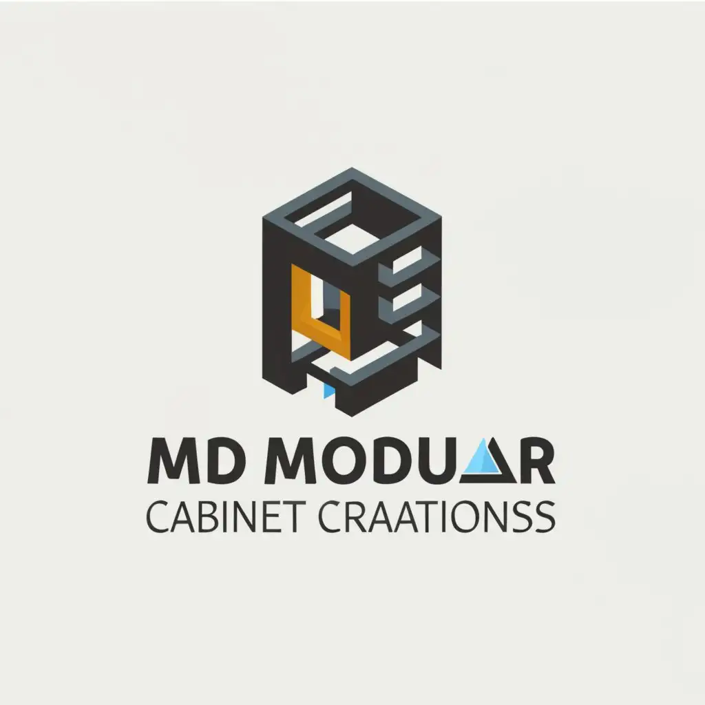 a logo design,with the text "MD Modular Cabinet Creations", main symbol:Modular Cabinet,Moderate,be used in Construction industry,clear background