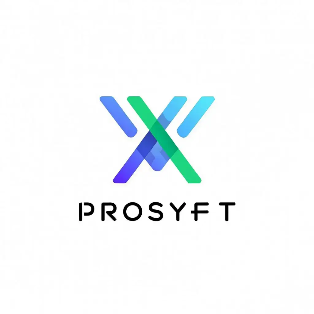a logo design,with the text "Prosyft", main symbol:x,Minimalistic,be used in Technology industry,clear background