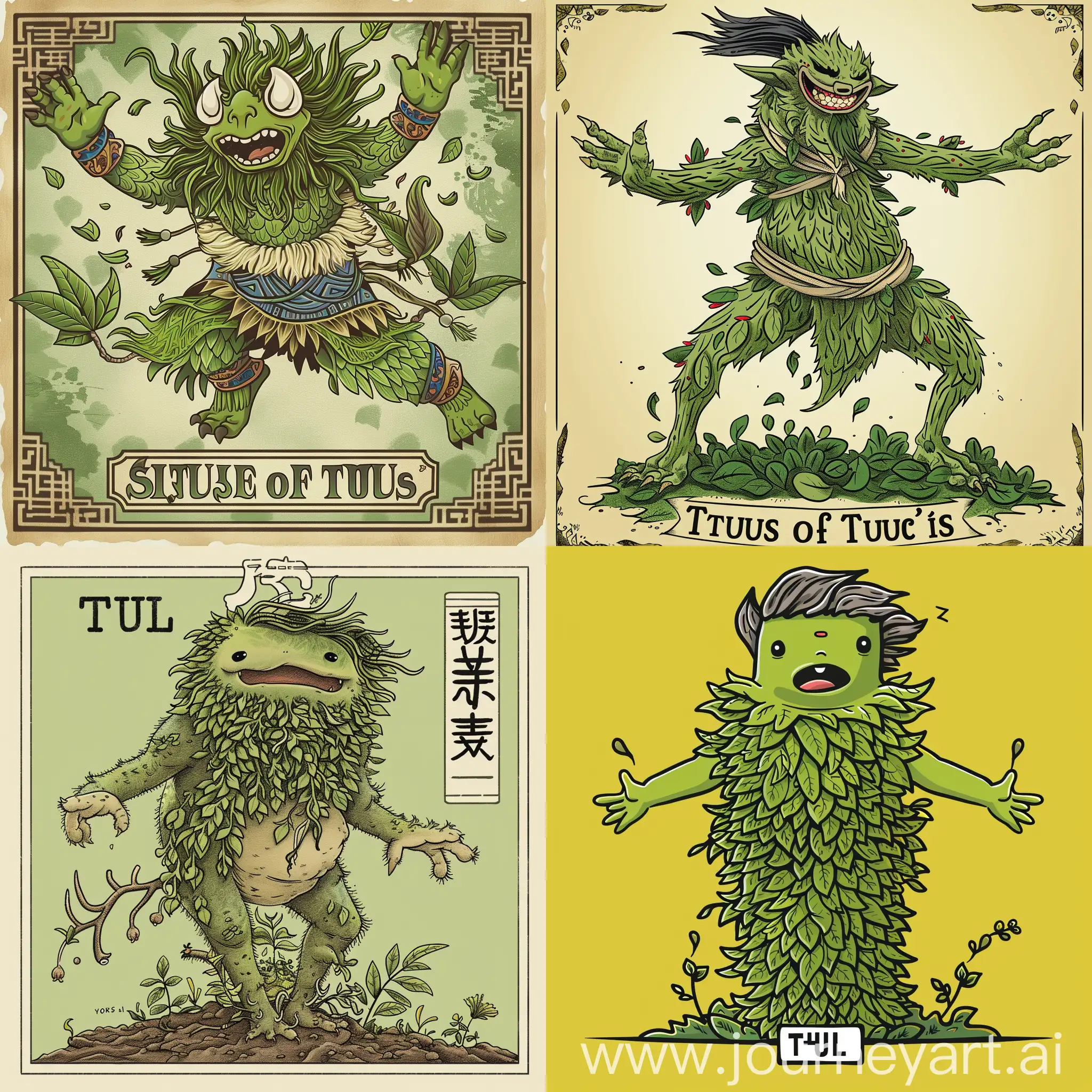 Illustriere den „Spirit of Tulsi“ im Stil des japanischen Yokai