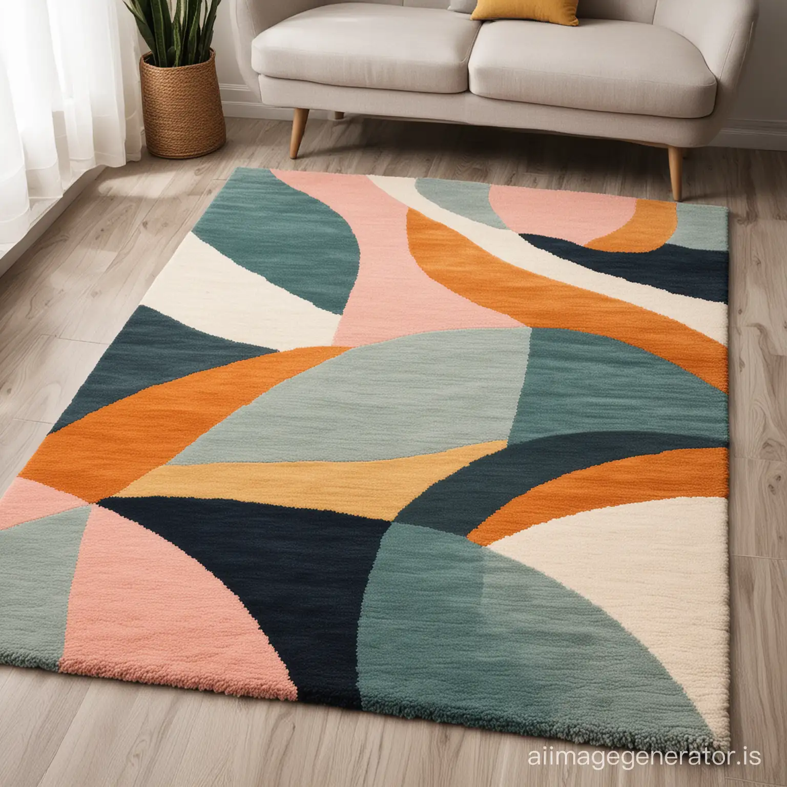 Modern Abstract  irregular shape handtufted rugs