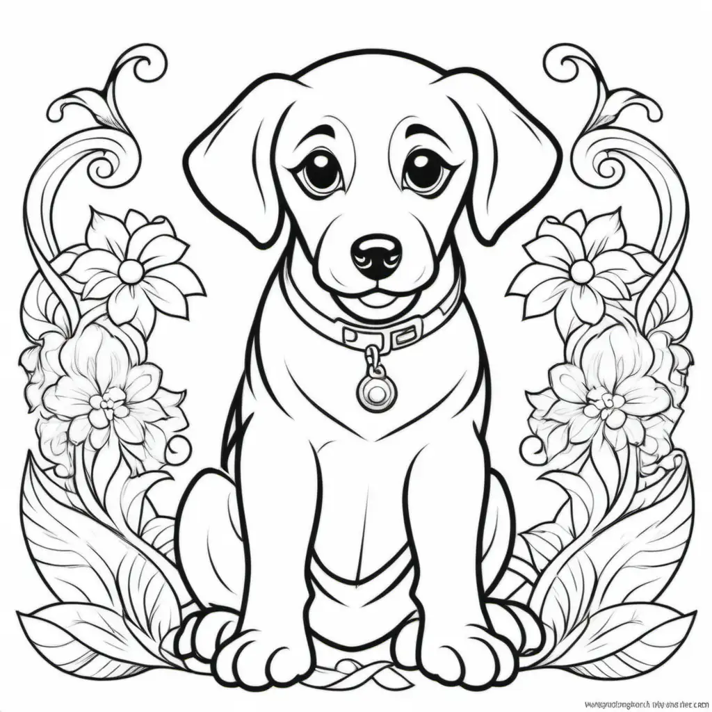 Transparent Dog Coloring Pages for Relaxation