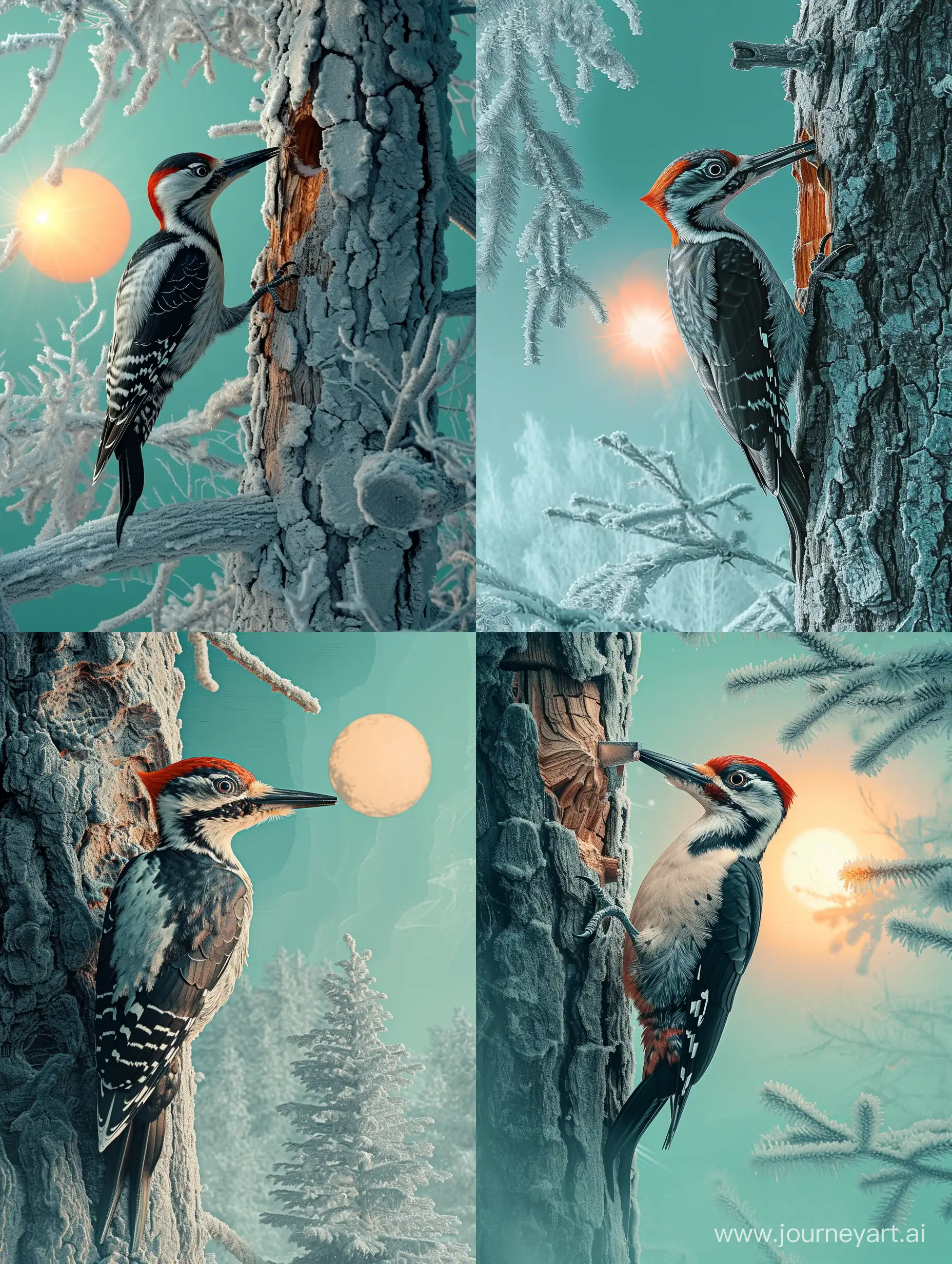 Winter-Woodpecker-Carving-in-Terracotta-Sunlight