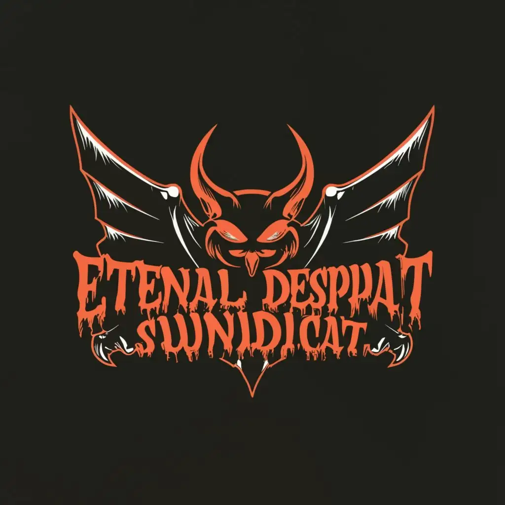 a logo design,with the text "Eternal Despair SUNDICAT", main symbol:Demon,Moderate,clear background