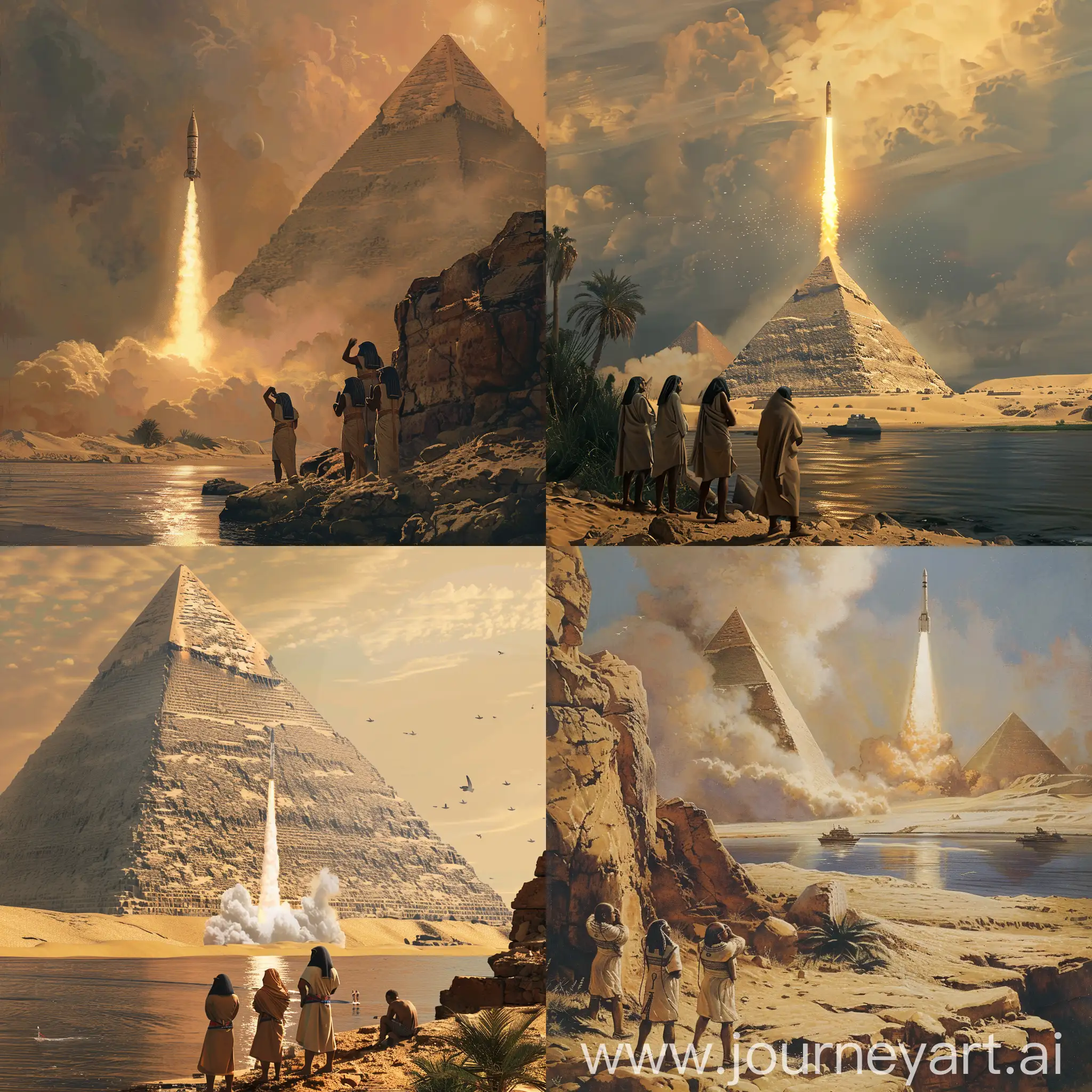 Ancient-Egyptians-Witnessing-Revolutionary-Rocket-Launch-from-Nilebank