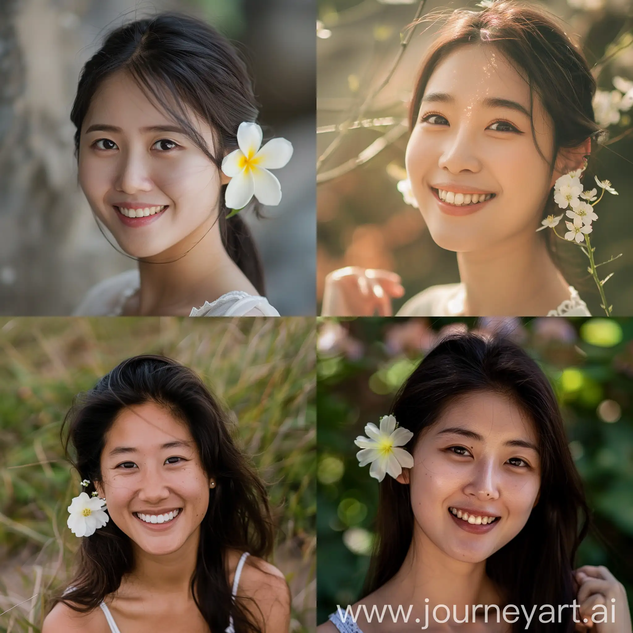 Smiling-Asian-Woman-with-Flower-in-Ear-Portrait