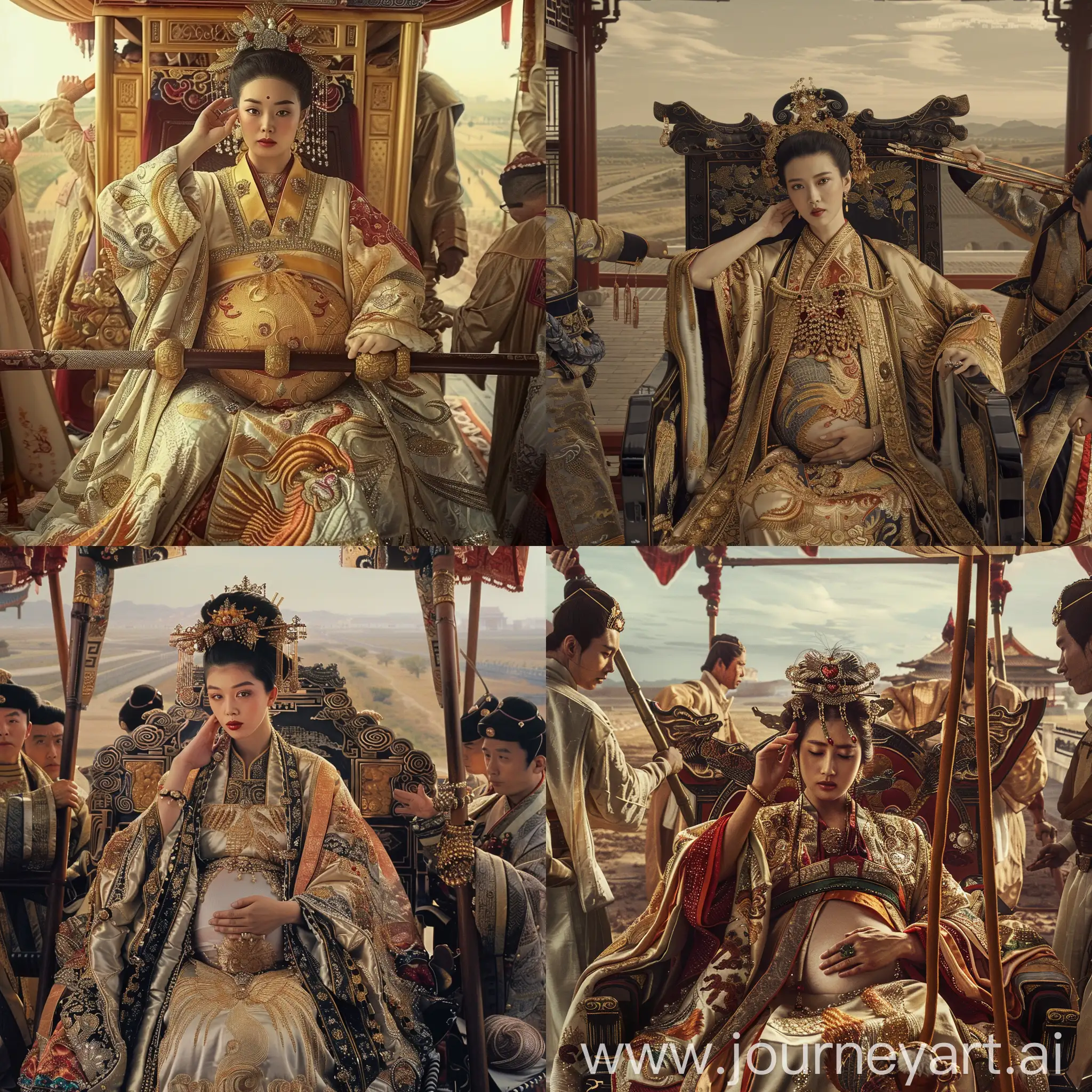 Empress-Wu-Zetians-Sedan-Chair-Procession-with-Pregnant-Empress