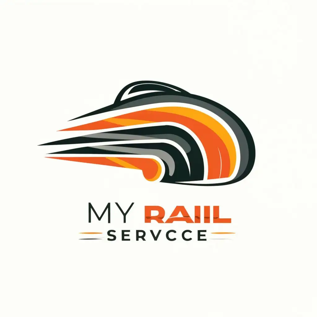 a logo design,with the text "My Rail Service", main symbol:We are on the move,complex,clear background