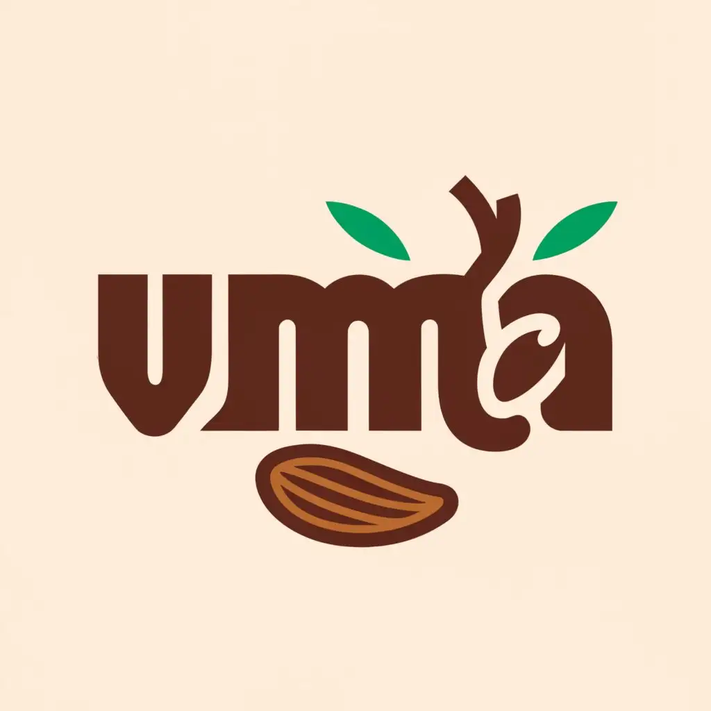 a logo design,with the text "UMA", main symbol:nutmeg,Moderate,clear background