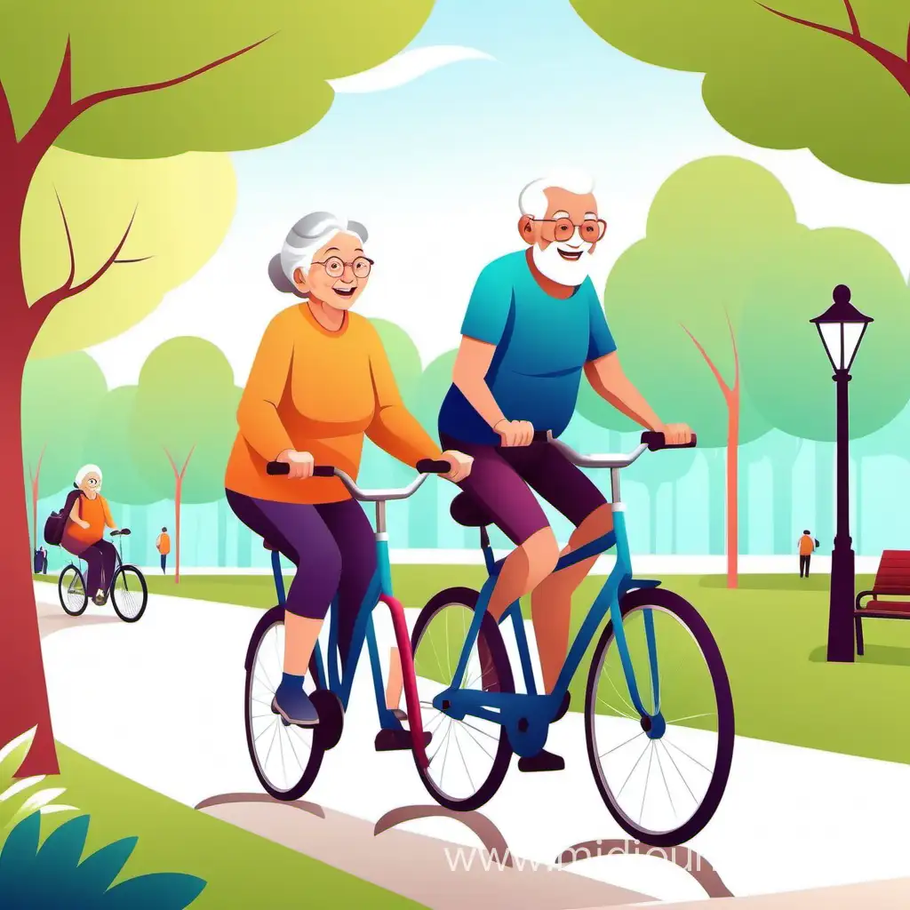 Elderly Couple Embracing Active Lifestyle in Serene Park Setting