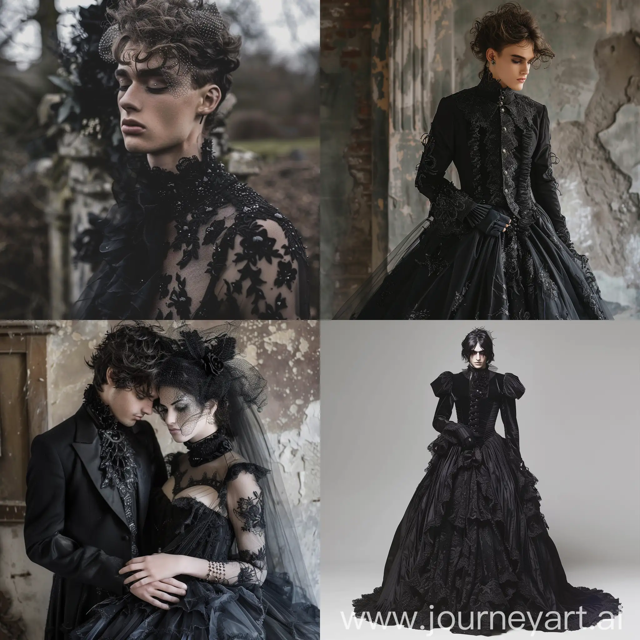 male androgynous gothic wedding dress