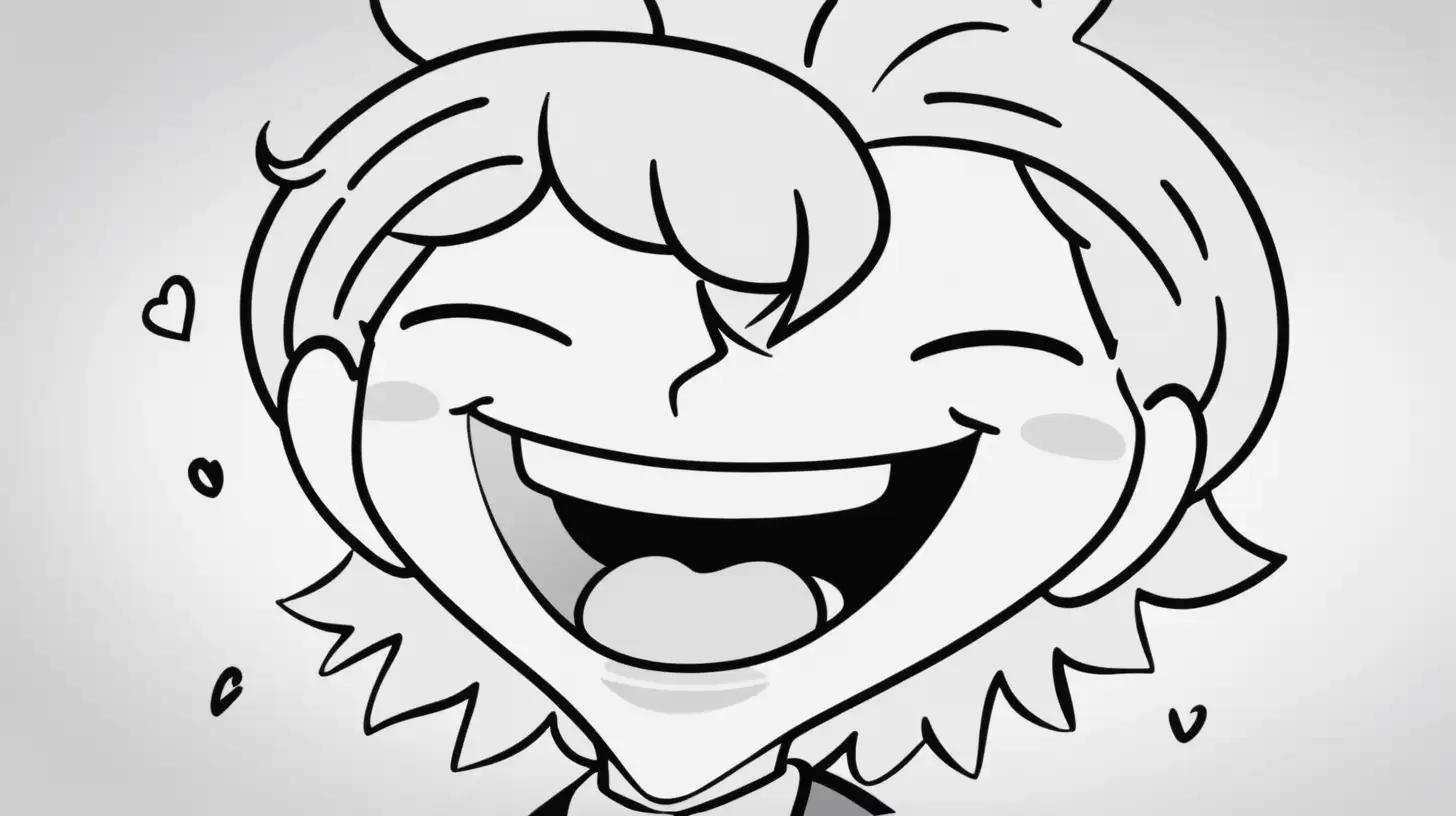 An animated persona laughing heartily, with animated laughter lines and expressions.