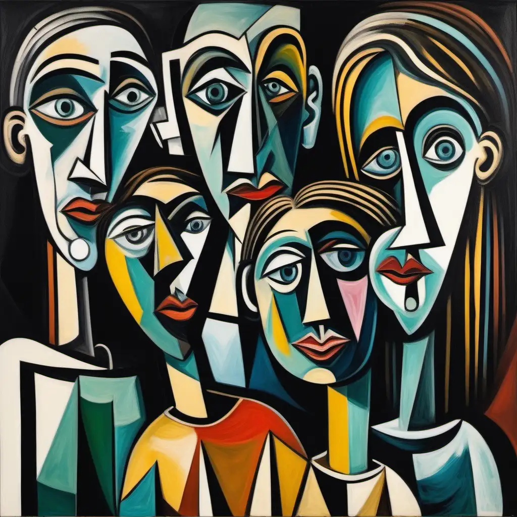 Intense Emotional Meltdown Grotesque Picasso Family Portrait | MUSE AI