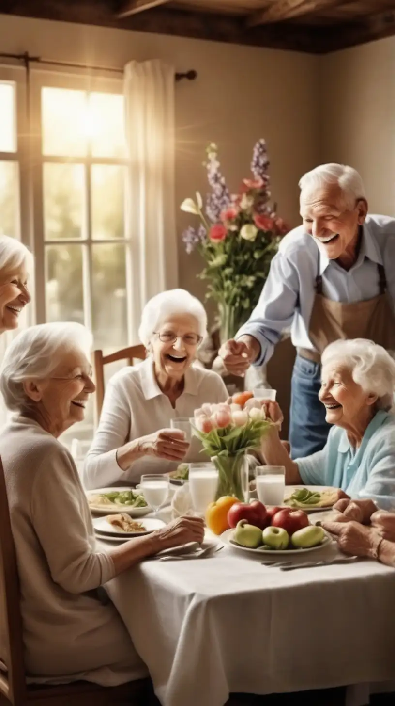 Joyful Grandparents in Heavenly Celebration Sharing Happiness