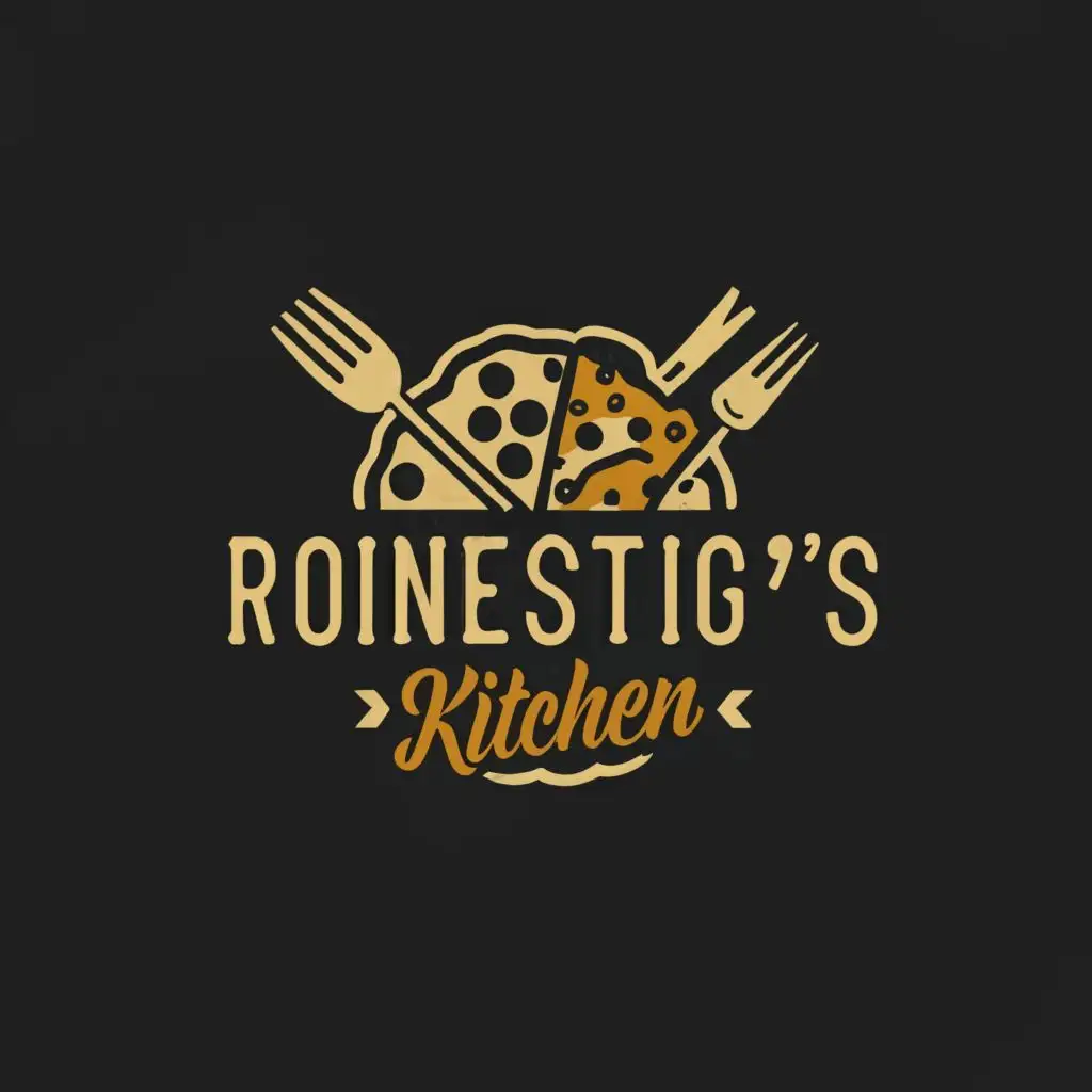 a logo design,with the text "Ronnestigs kitchen", main symbol:Italian style, pasta and pizza,Moderate,be used in Restaurant industry,clear background