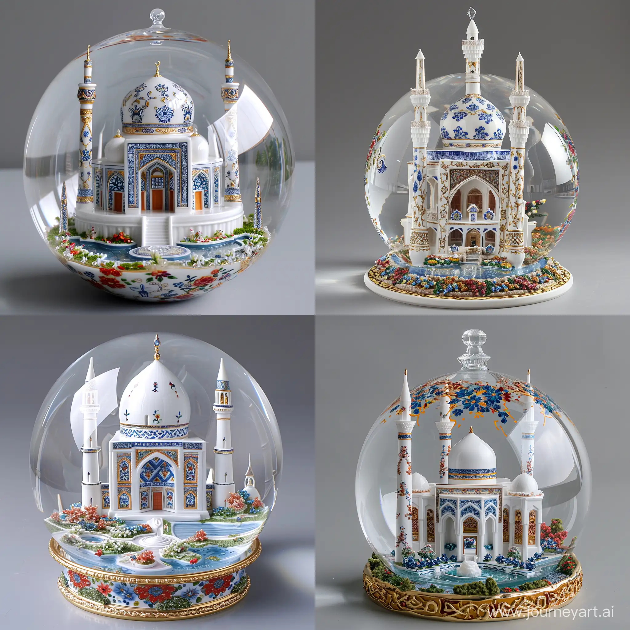 Uzbekistan-Mosque-in-Iznik-Ceramic-Style-Crystal-Ball