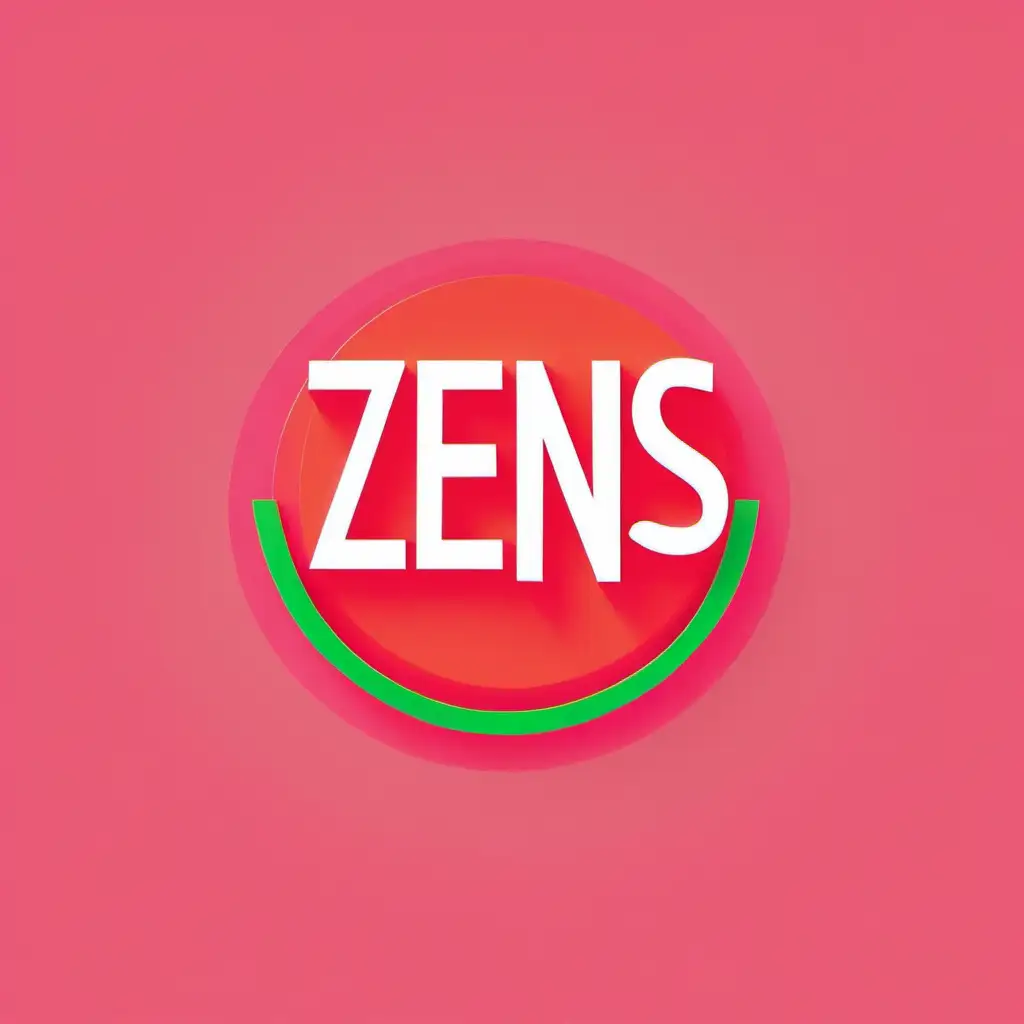 Vibrant Orange and Pink Logo with Green Accents