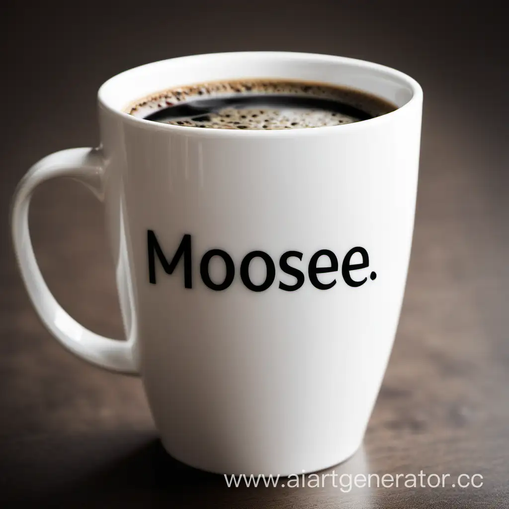 Чашка кофе с надписью MOOSEE