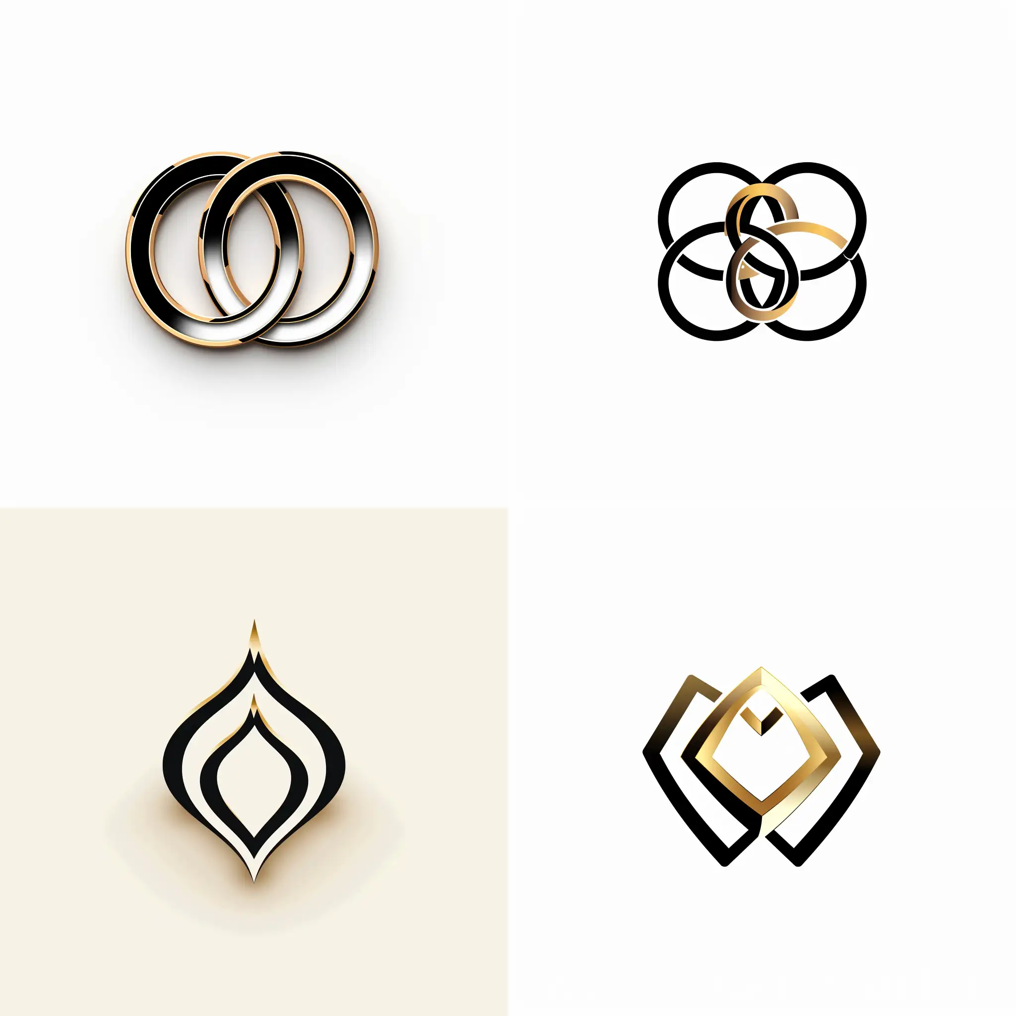 jewellery logo, Luxury graphic logo, icon, high contrast, minimalist, thick rounded black outlines, icon, in the style of professional golden brand logos, isolated, flat white background