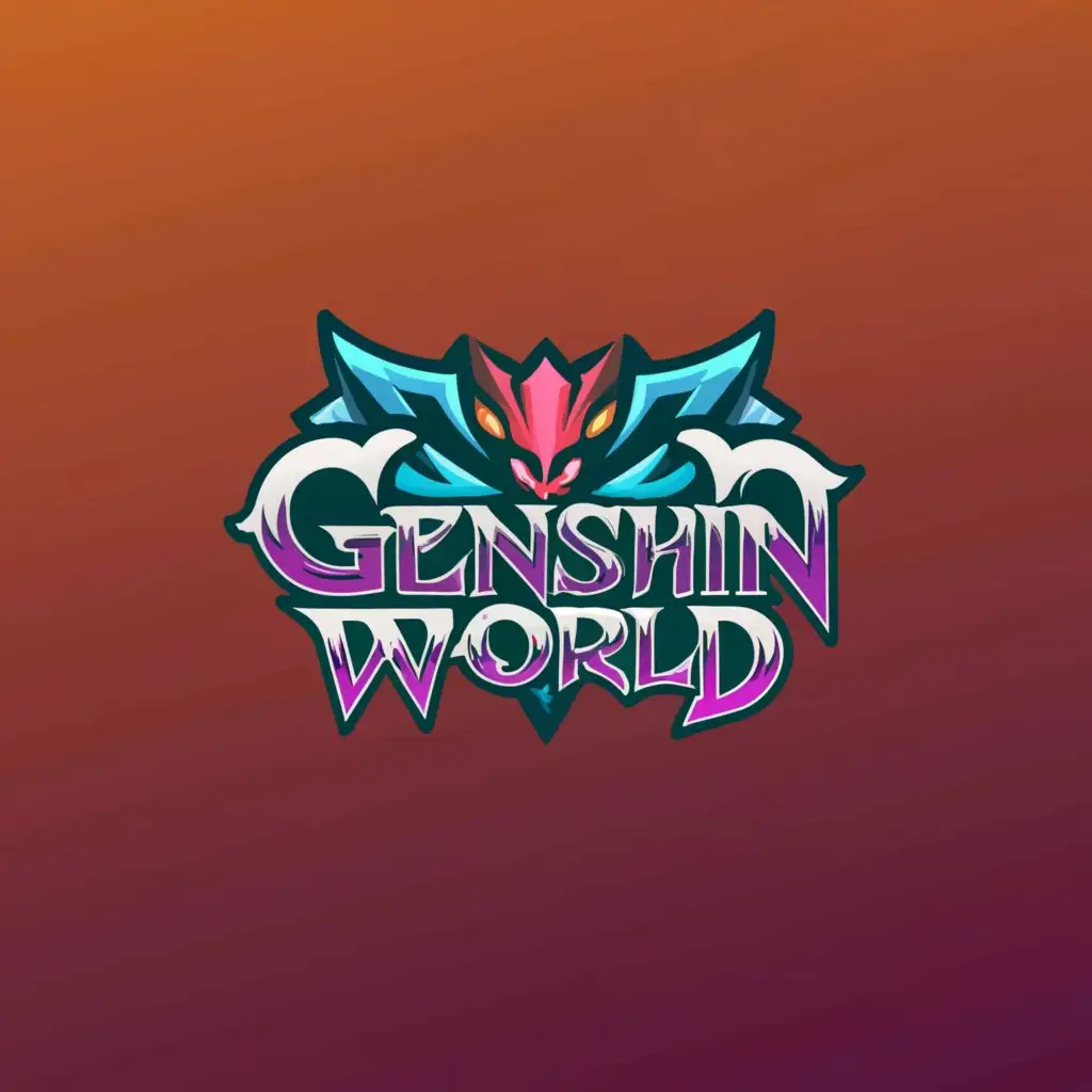 a logo design,with the text "Genshin world", main symbol:With genshin impact characters,Moderate,be used in Entertainment industry,clear background