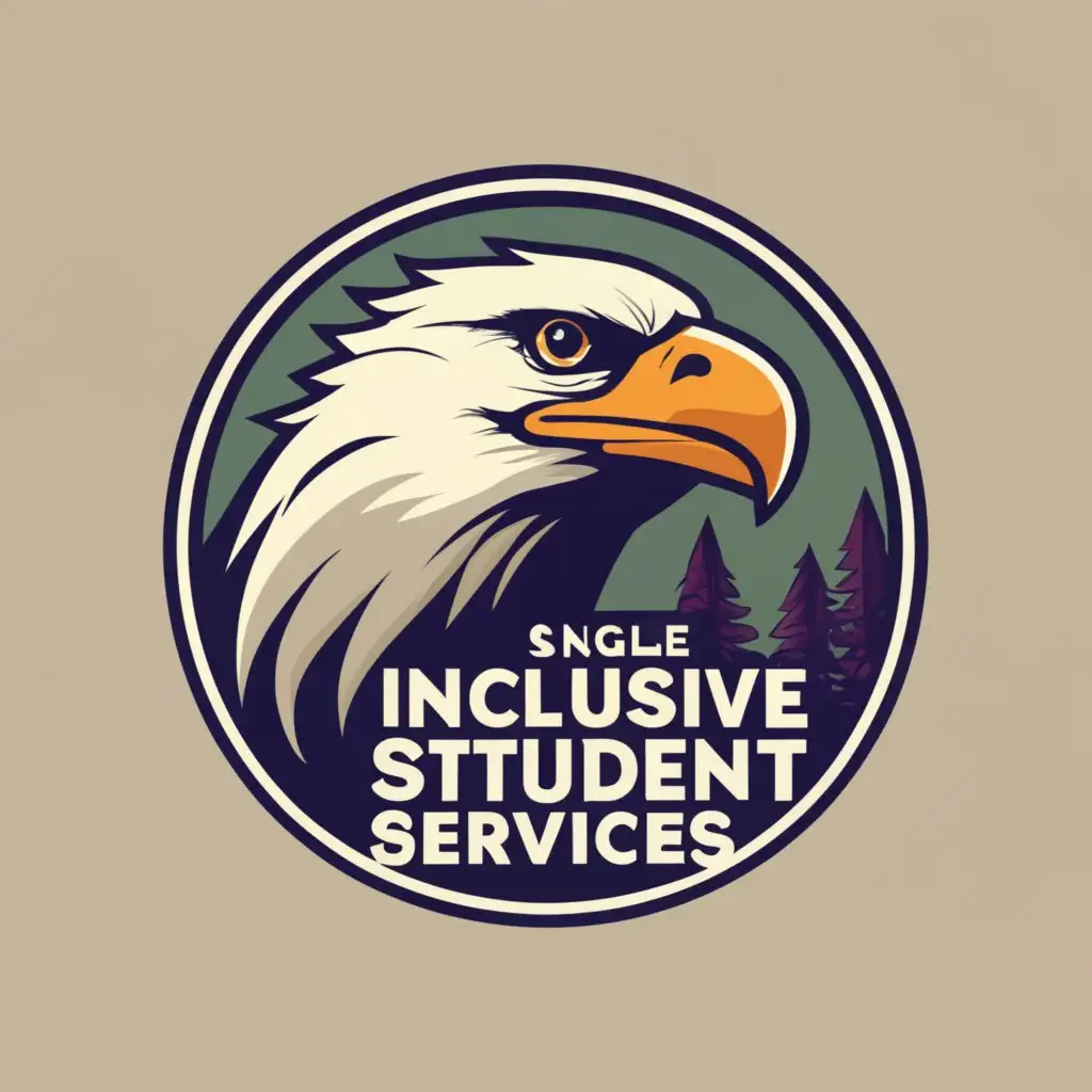 logo, eagle, with the text "Eastdale Inclusive Student Services", typography, be used in Education industry