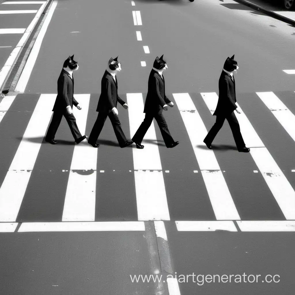 Cats-Crossing-Pedestrian-Zone-in-Beatlesesque-Stroll