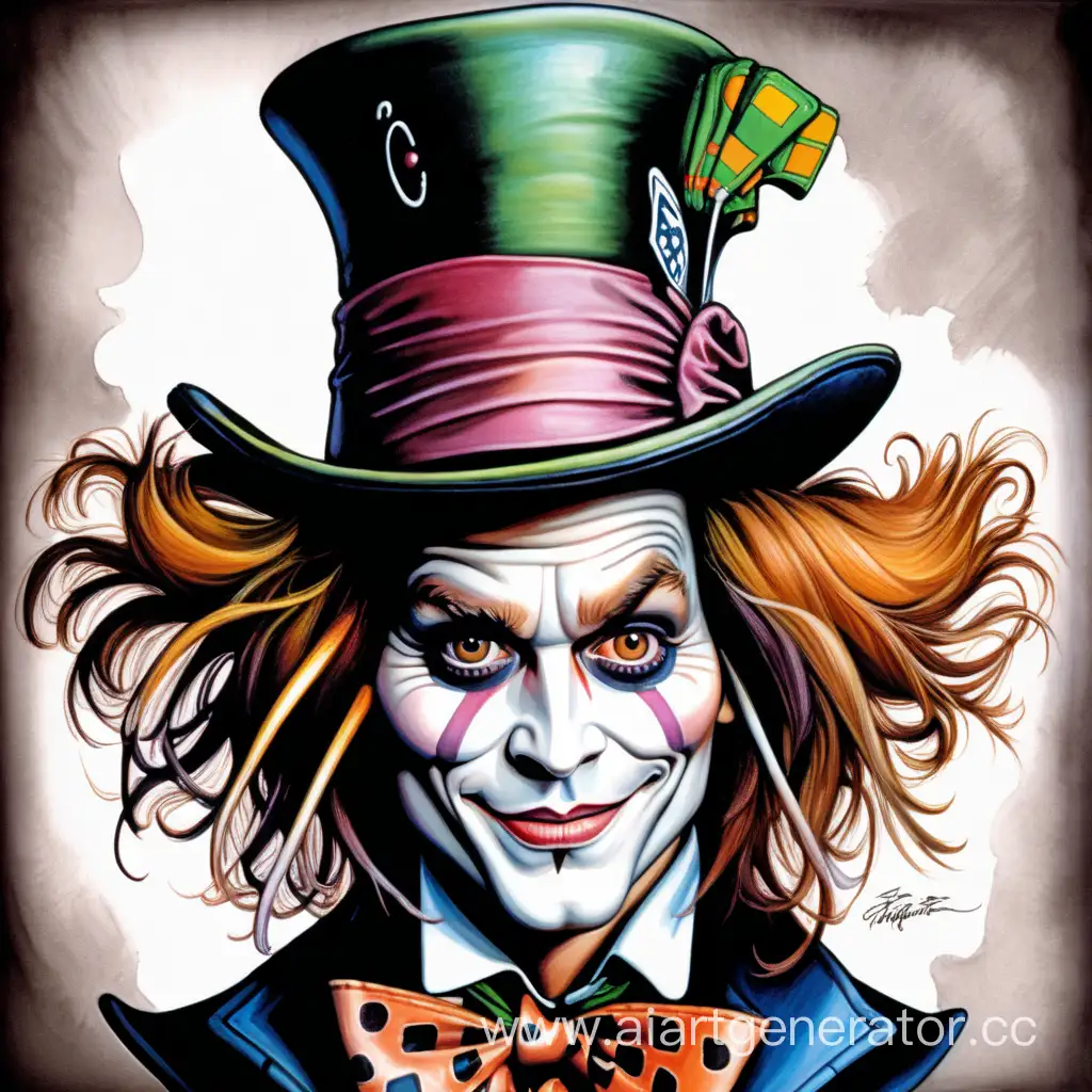 Johnny-Depp-Mad-Hatter-Caricature-Portrait