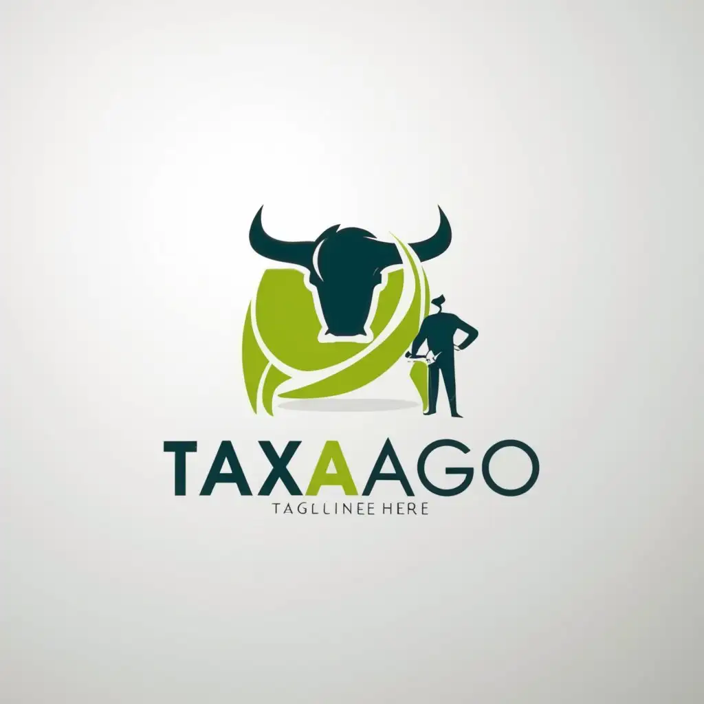 a logo design,with the text "Tax Agro", main symbol:A mix of a bull and a accountant,Moderate,be used in Finance industry,clear background