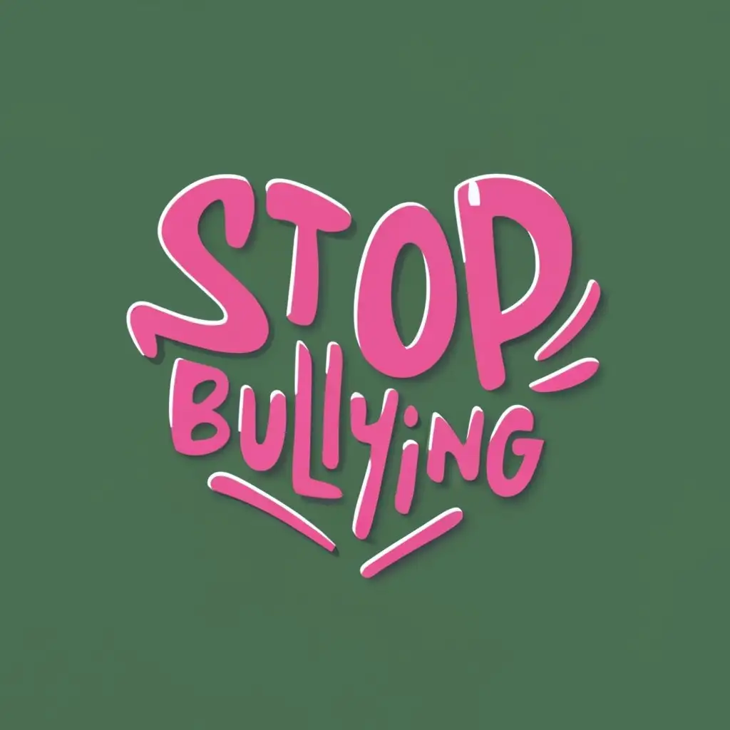 logo, a white heart, with the text "stop bullying", typography, be used in Education industry
