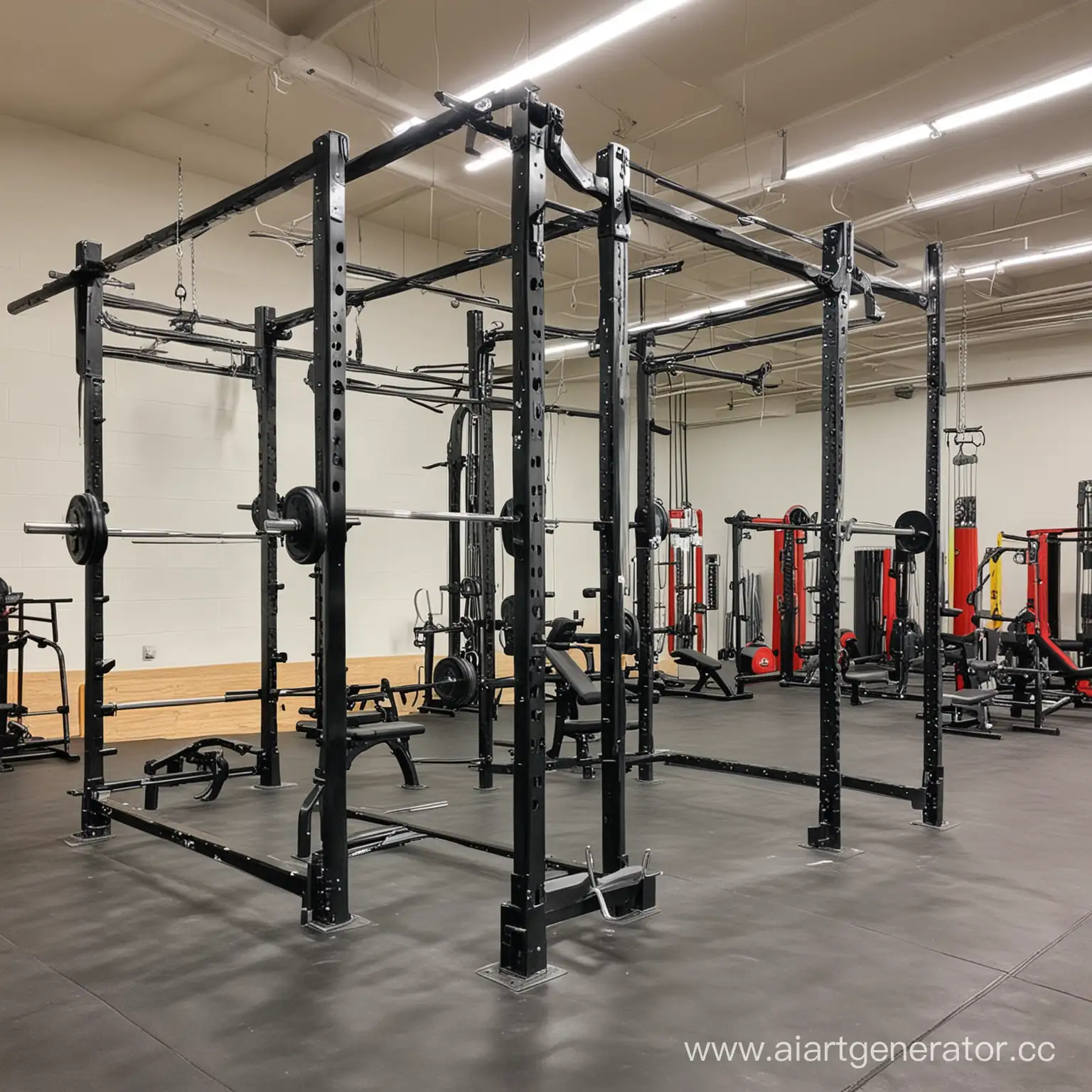 Indoor-Gym-with-Bars-and-Athletic-Equipment