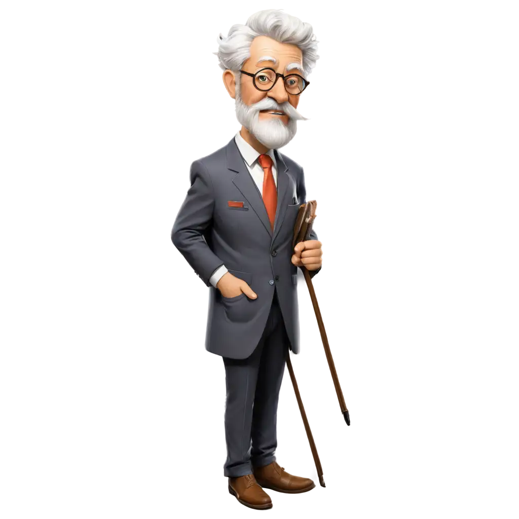 Eduard Buchner Caricature in HighQuality PNG Format | PNG Prompt