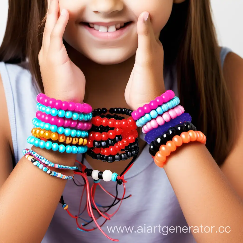 Colorful-Beaded-Bracelets-and-Rubber-Bands-for-Girls-Crafting-Fun