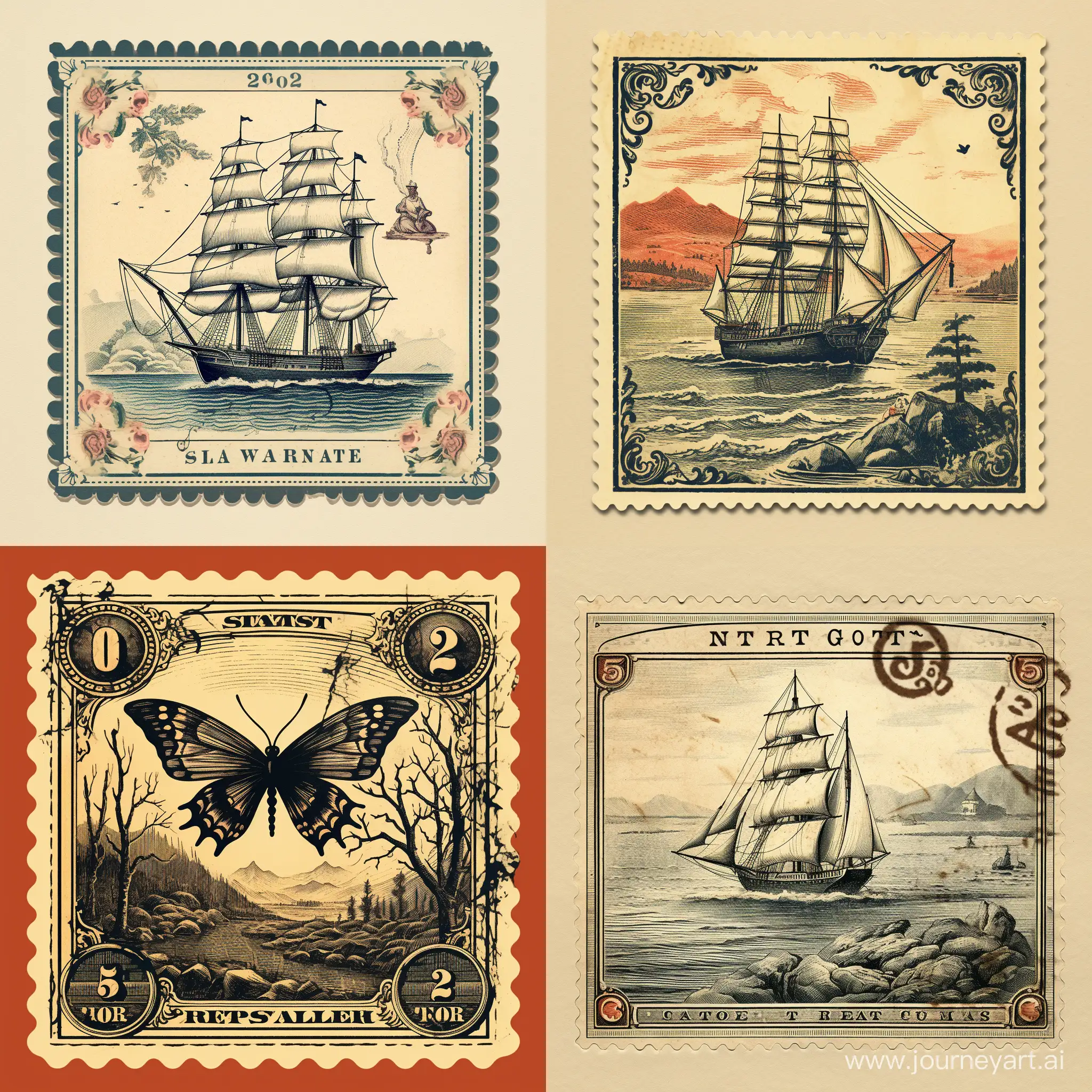 Vintage-Stamp-Collection-Nostalgic-Beauty-in-Stamp-No-53488