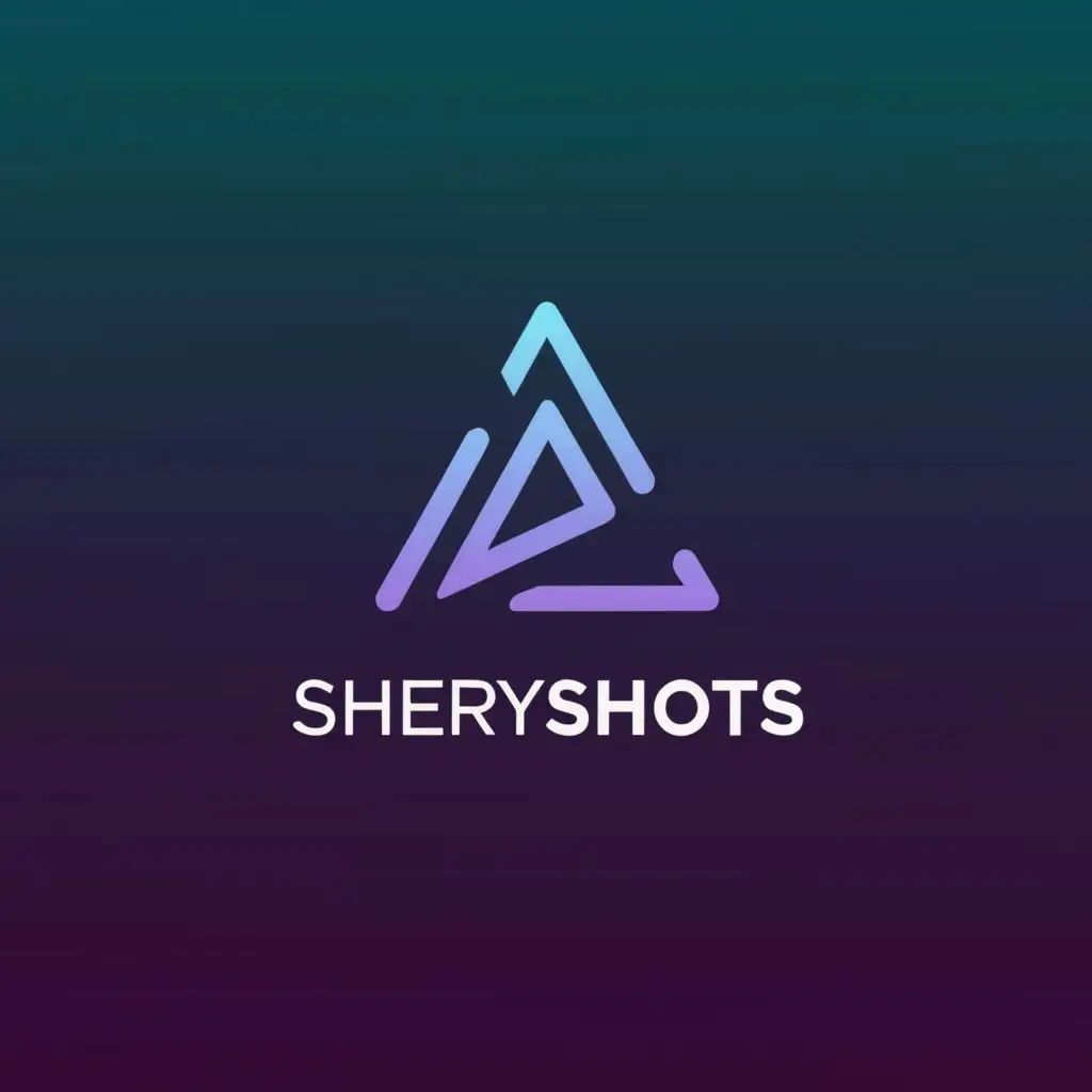 a logo design,with the text "SheryShots", main symbol:Triangle,Minimalistic,clear background