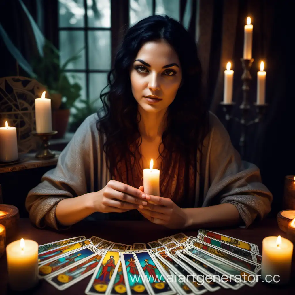 Experienced-Tarot-Card-Reader-in-a-Mystical-Setting