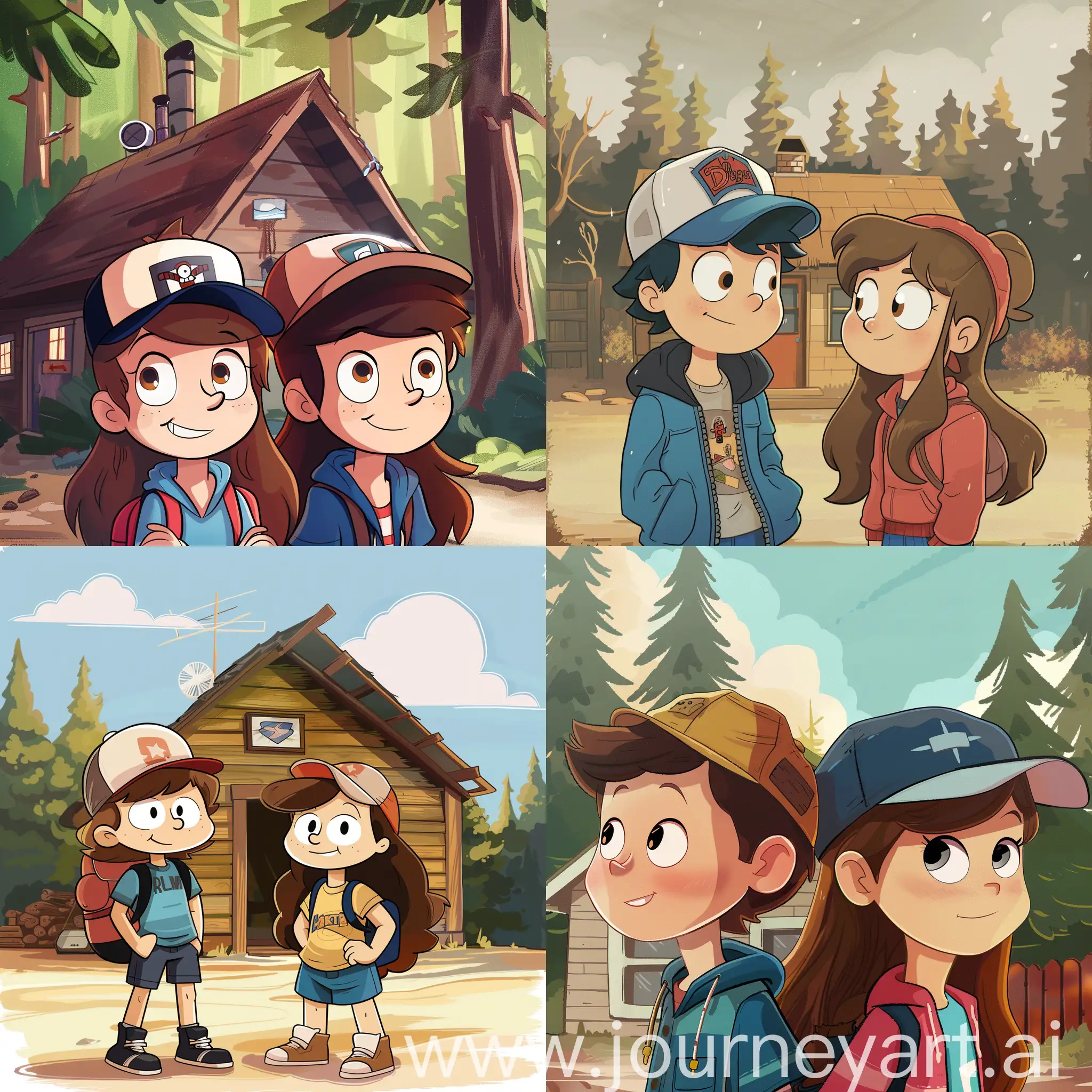 Dipper-and-Mabel-Vector-Art-Mystery-Twins-at-the-Shack