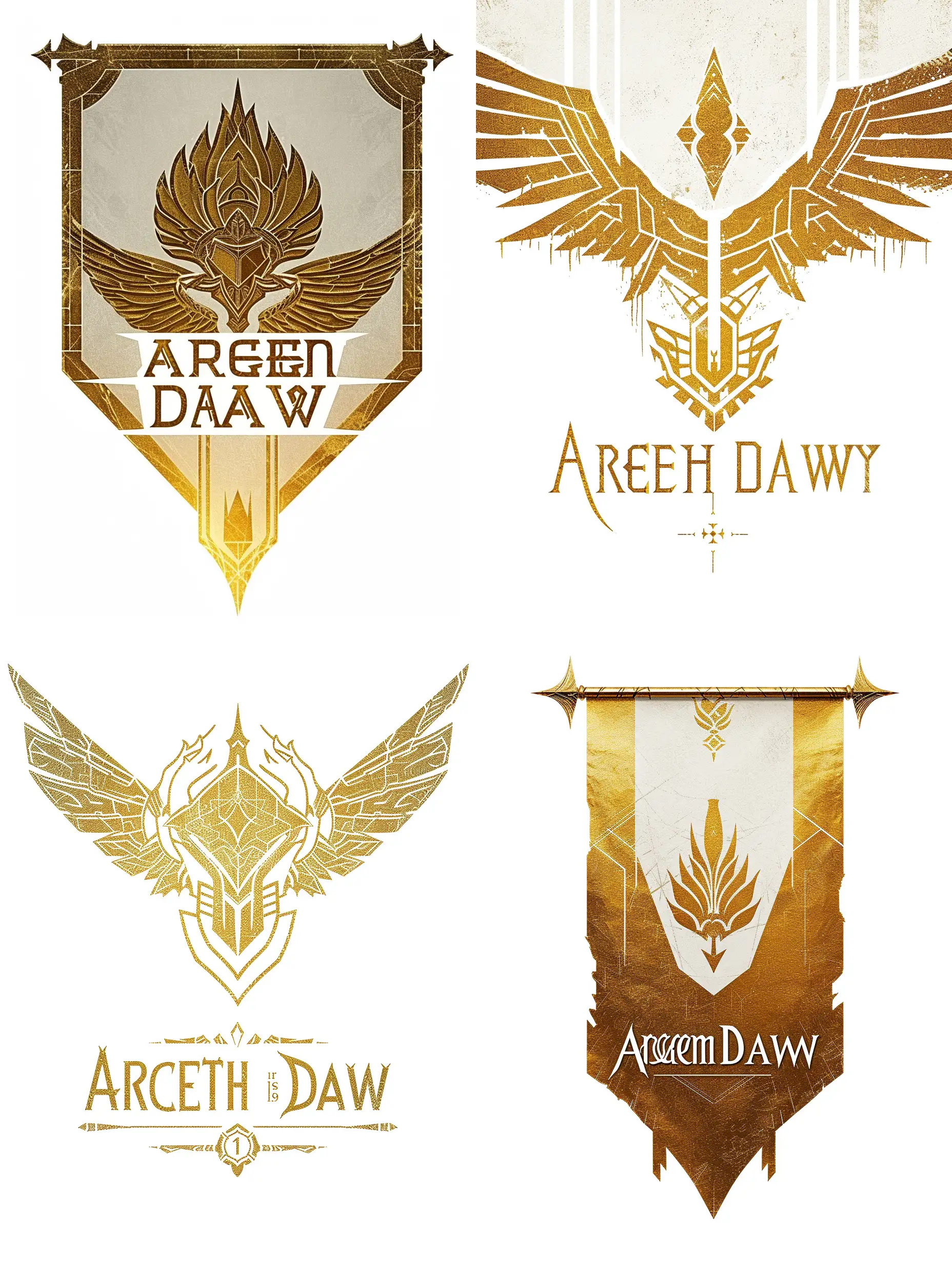 Gold and white banner for the "Argent Dawn" with a logo containing the text "Argent Dawn"