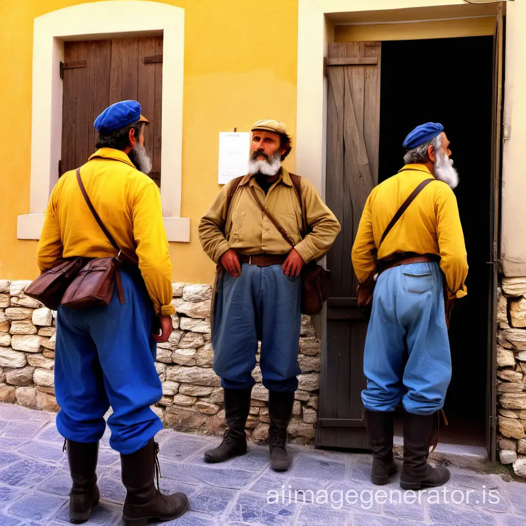 October 1815, before sunset, in the town of Digne, inhabitants at the windows or in front of their houses, they watch a miserable man of medium height and stocky in the prime of life, he wears a leather visor cap, he wears a thick yellow canvas shirt, worn blue twill pants, he has a long beard and a soldier's bag on his back