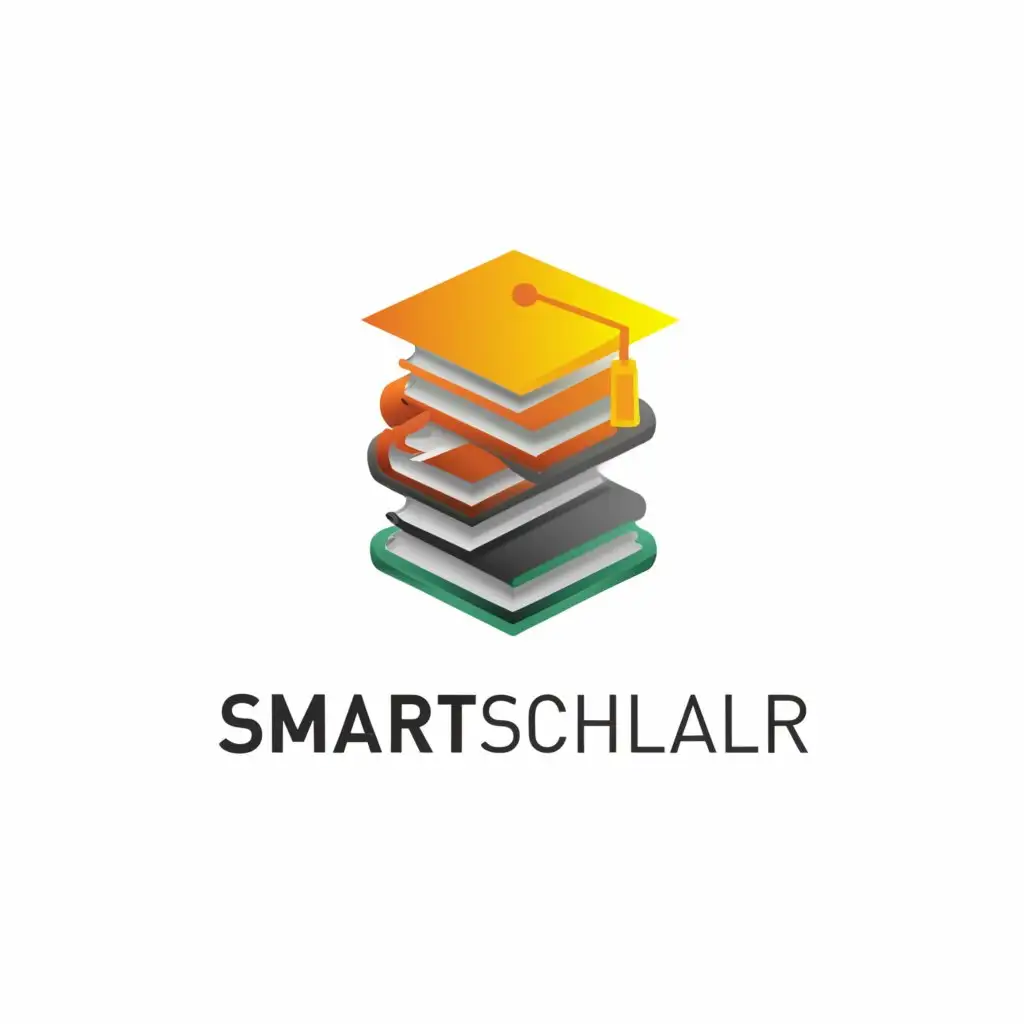 a logo design,with the text 'Smart Scholar', main symbol:piled books,Moderate,clear background