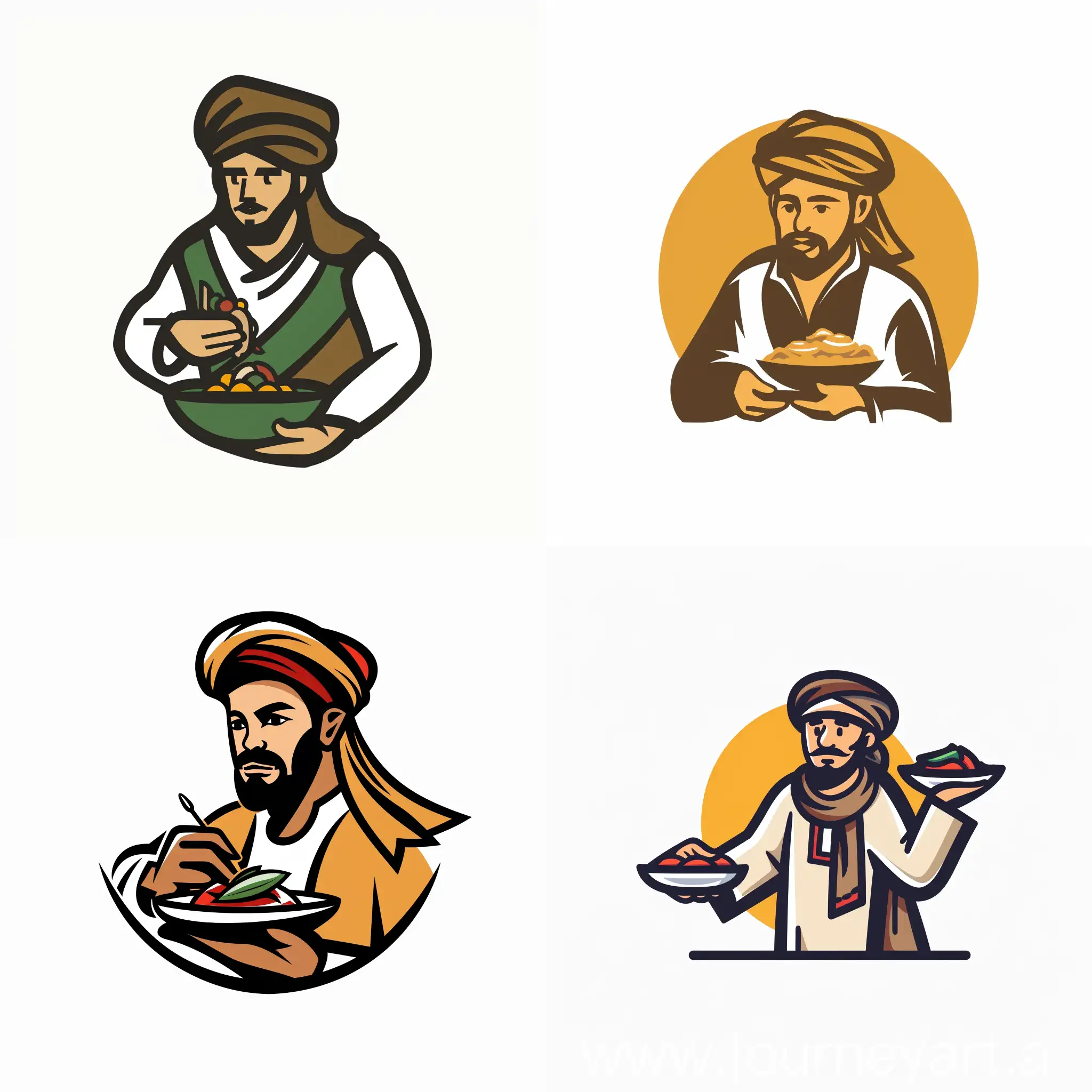 Logo of a Yemeni man serving food