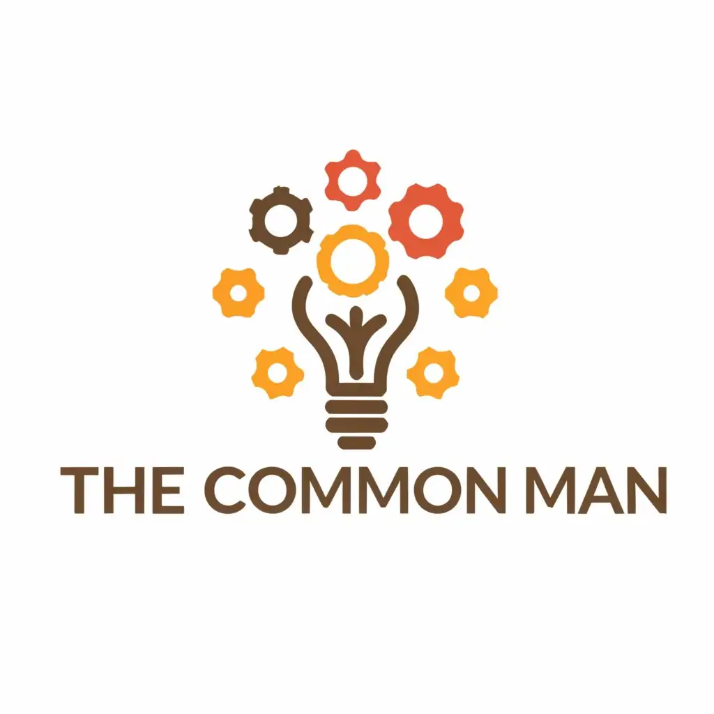 a logo design,with the text "The Common Man", main symbol:The logo for "The Common Man" embodies the essence of simplicity, practicality, and community. At its center is a stylized depiction of an everyday object, perhaps a classic lightbulb, symbolizing the bright ideas and insights shared on the channel. Surrounding the central icon are interconnected gears, representing the interconnectedness of various aspects of life—finance, relationships, productivity, and more. These gears also evoke a sense of movement and progress, indicating the channel's commitment to growth and improvement.

Above the central motif, the channel name is displayed in a clean, sans-serif font, conveying a sense of approachability and modernity. The word "Common" is emphasized, highlighting the channel's focus on catering to the everyday person. Below the icon, a subtle tagline reads "Life Hacks, Finances, Relationships, and Beyond!", summarizing the diverse range of topics covered.

The color palette is warm and inviting, with earthy tones like deep blue, olive green, and warm amber. These colors evoke a sense of comfort and familiarity, inviting viewers to engage with the content as if they were chatting with a trusted friend in a cozy corner of their home.

Overall, the logo for "The Common Man'" is not just a visual representation of the channel—it's a promise of practical wisdom, shared experiences, and the power of community in navigating life's ups and downs.,Moderate,be used in Education industry,clear background