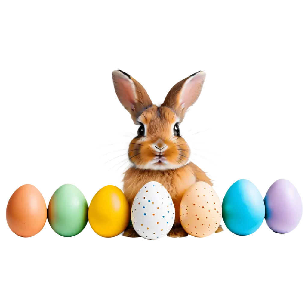 Adorable-PNG-Image-Captivating-Rabbit-with-Easter-Eggs-for-Festive-Delight