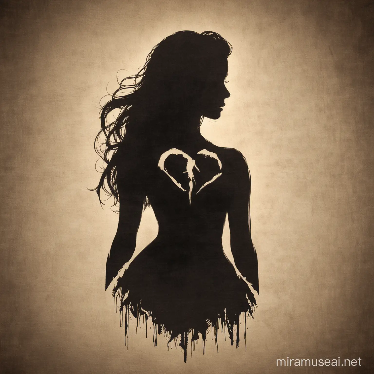 Make a silhouette of a women and inside of her is the symbol of power
