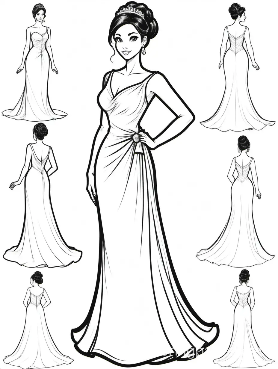Elegant-Bride-Coloring-Page-with-Shiny-Black-Hair-and-Bridal-Gown