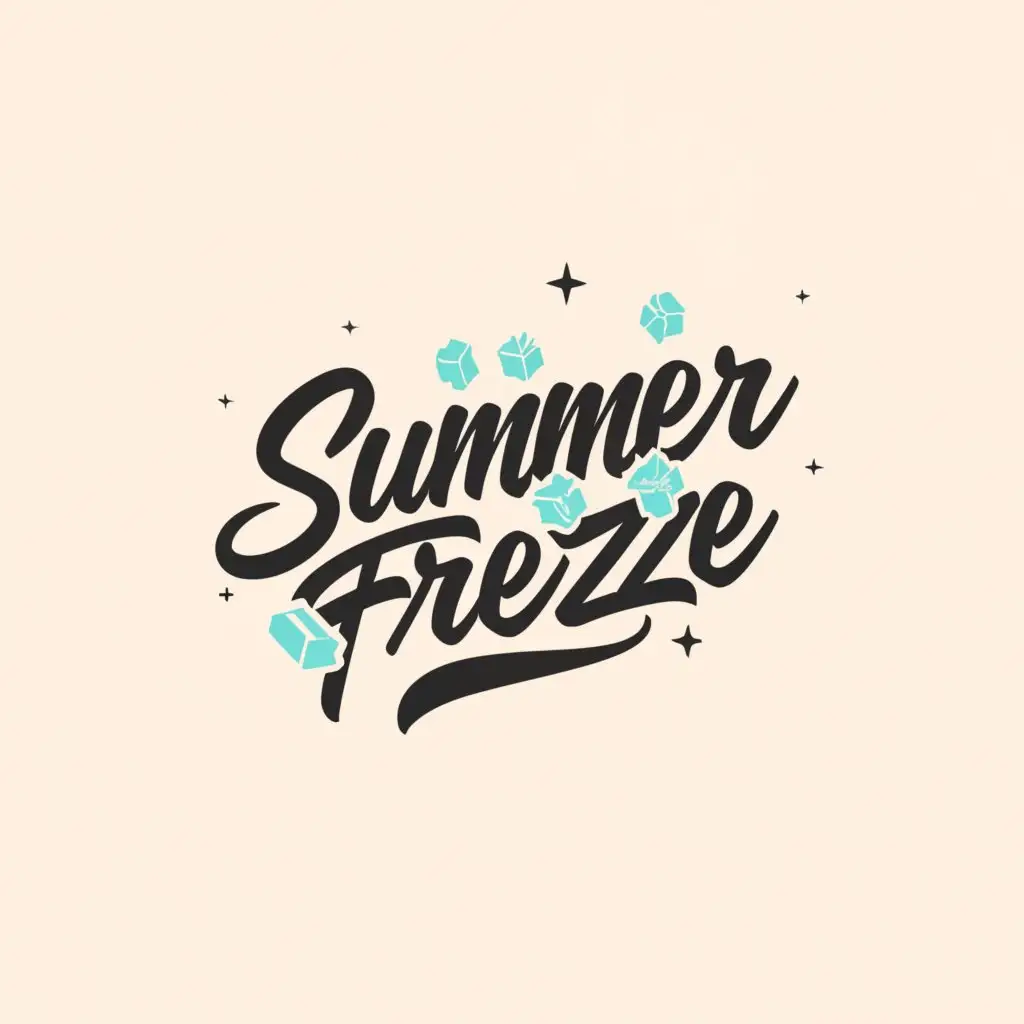 a logo design,with the text "SummerFrezze", main symbol:ice cubes or crystals,Minimalistic,be used in Home Family industry,clear background