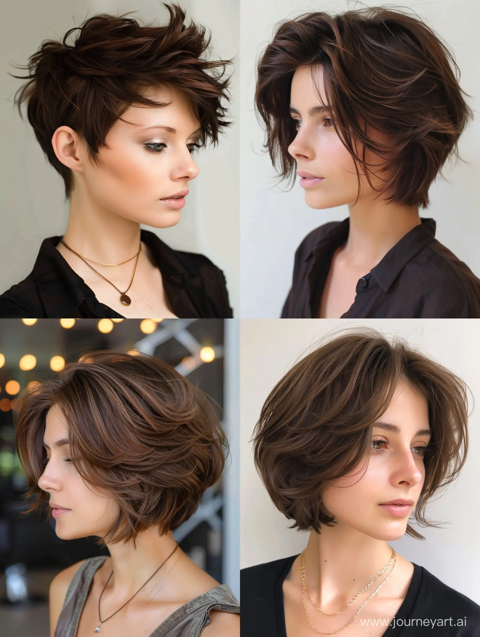 Trendy-Chocolate-Brown-Hair-Color-Short-Layered-Haircut-for-Pretty-Women-2024