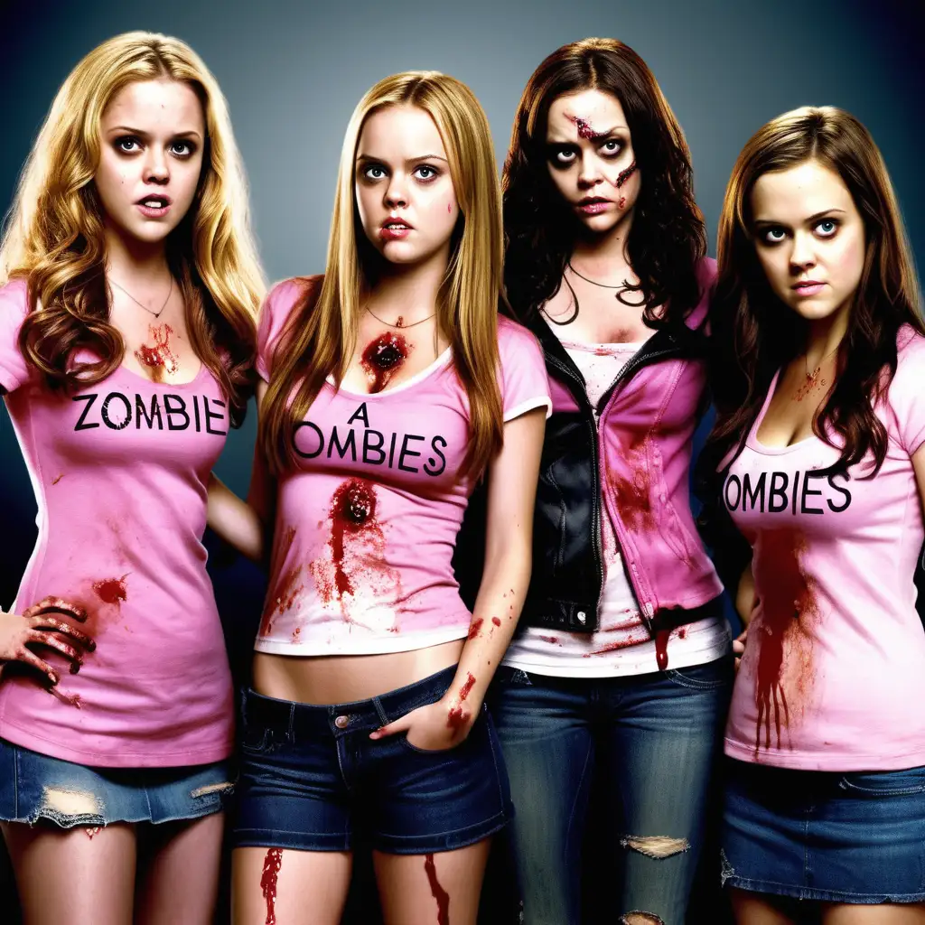 the mean girls from the Mean Girls movie but as zombies